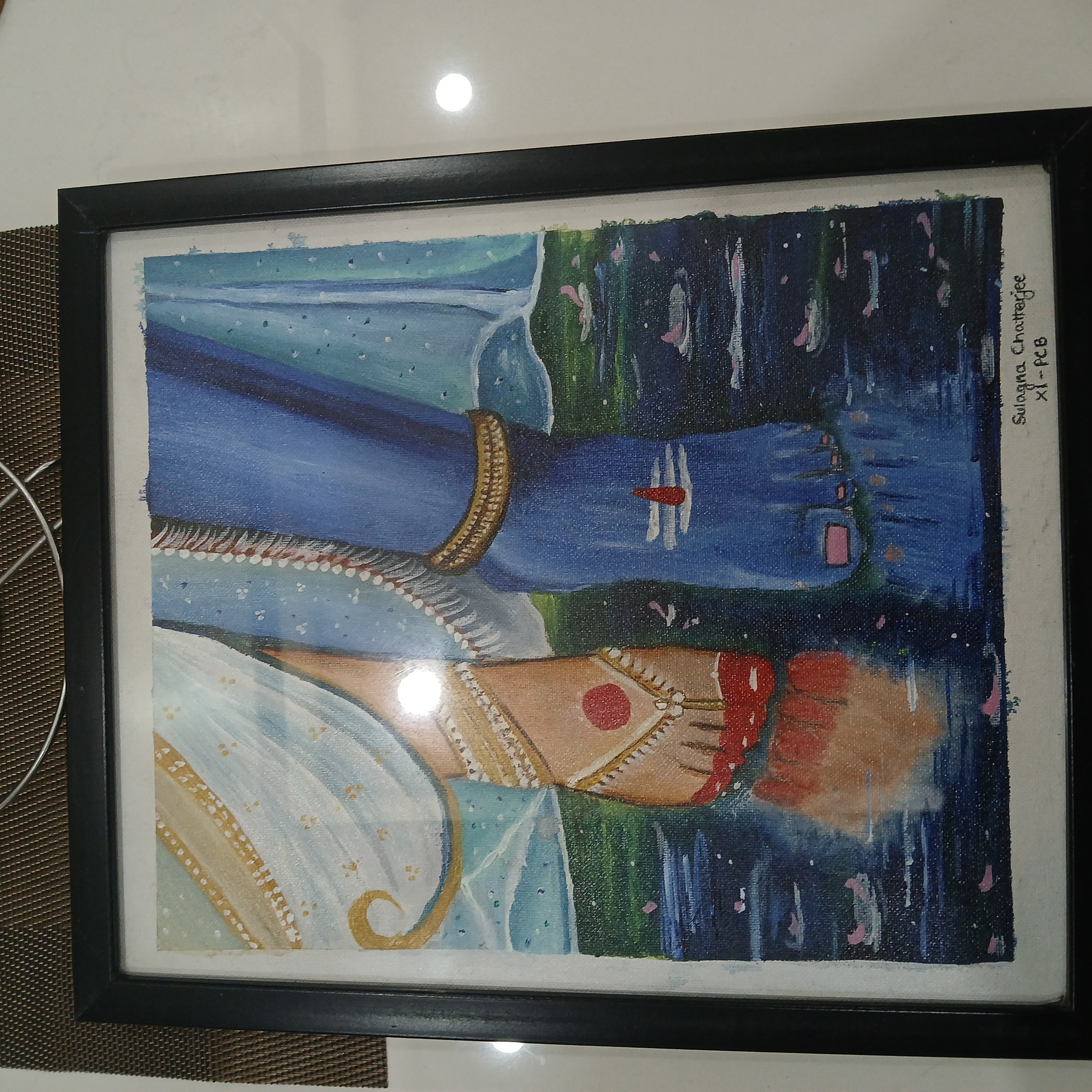 Acrylic by Sulagna Chatterjee/Bebo featuring adorned feet touching water