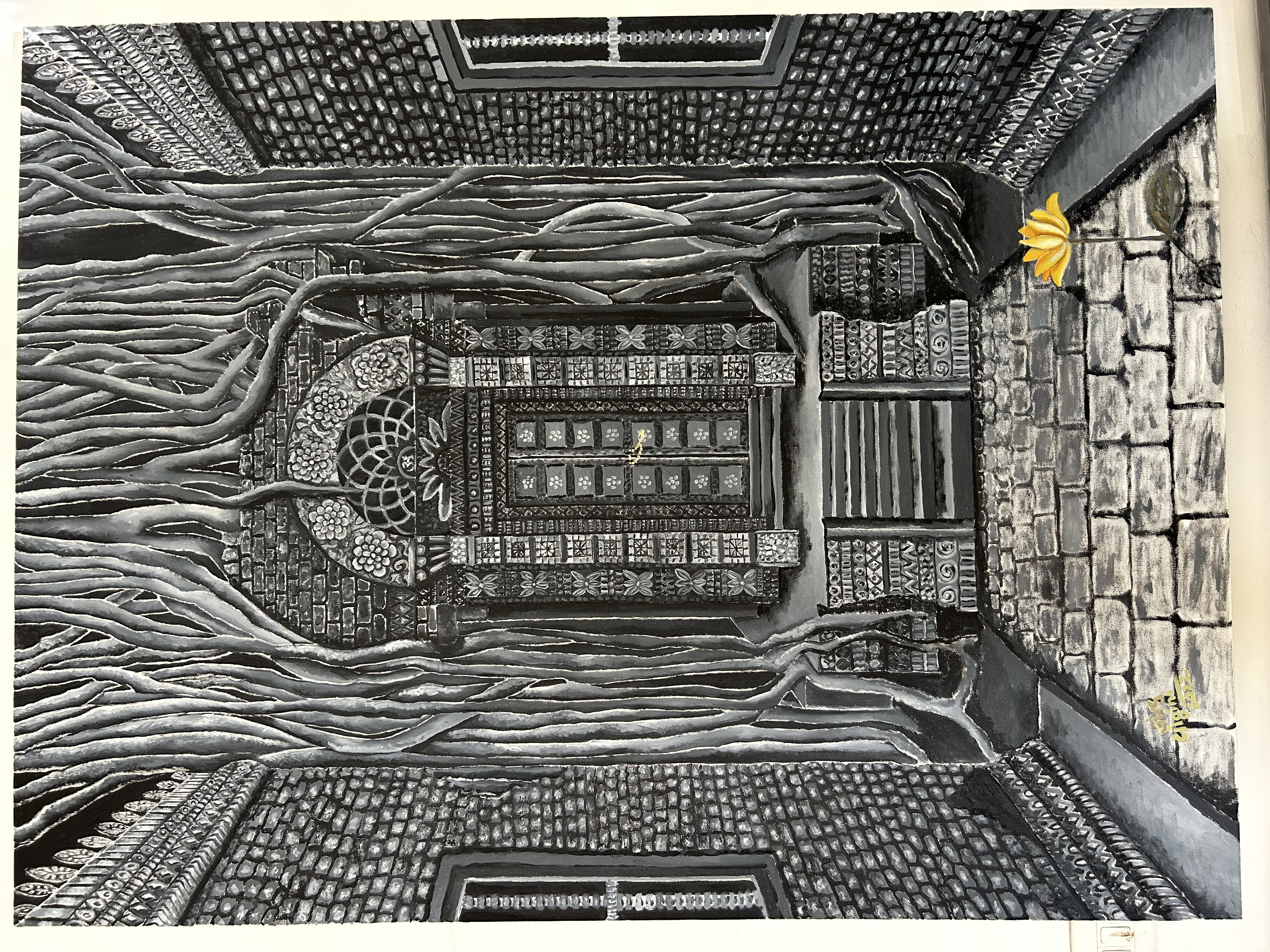 The knock by Yogini Kunal Sharma, detailed doorway with carvings