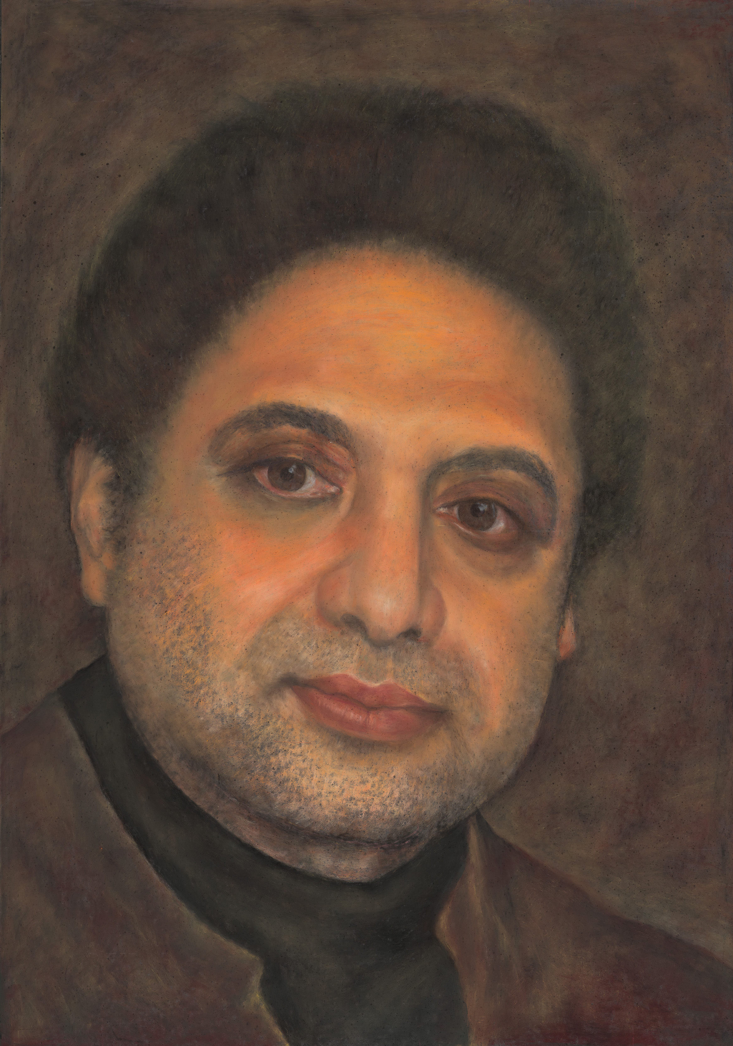Affectionate Sadness: A self portrait by GAJINDER OBEROI, warm tones self-portrait
