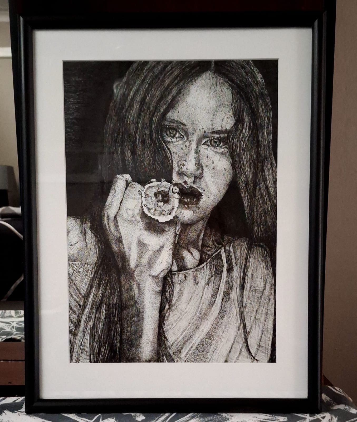 Girl with a ring by Tryana Potgieter, portrait of young woman with a prominent ring