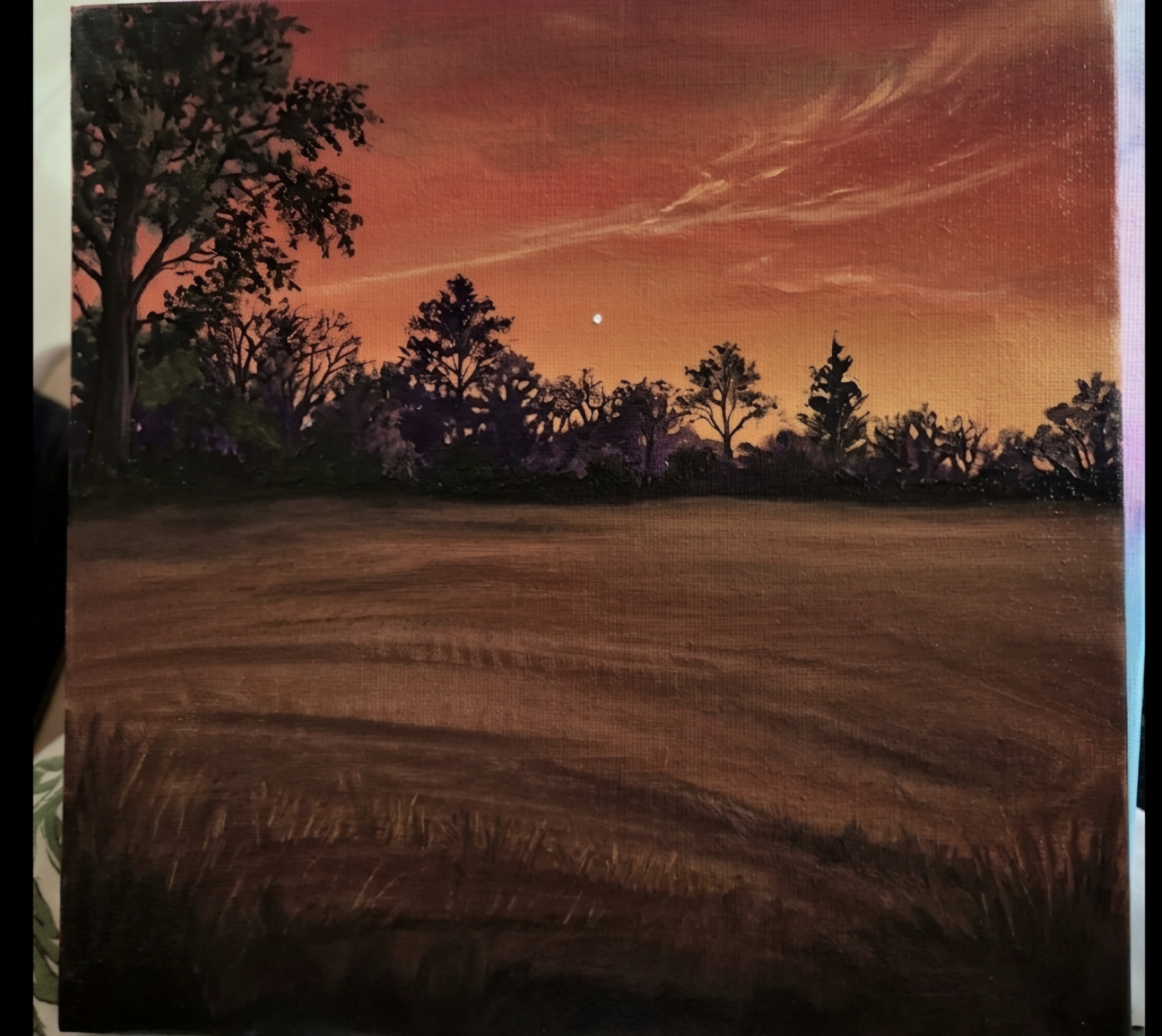 Sun set by Shivranjini kumari, a sunset with orange and red sky