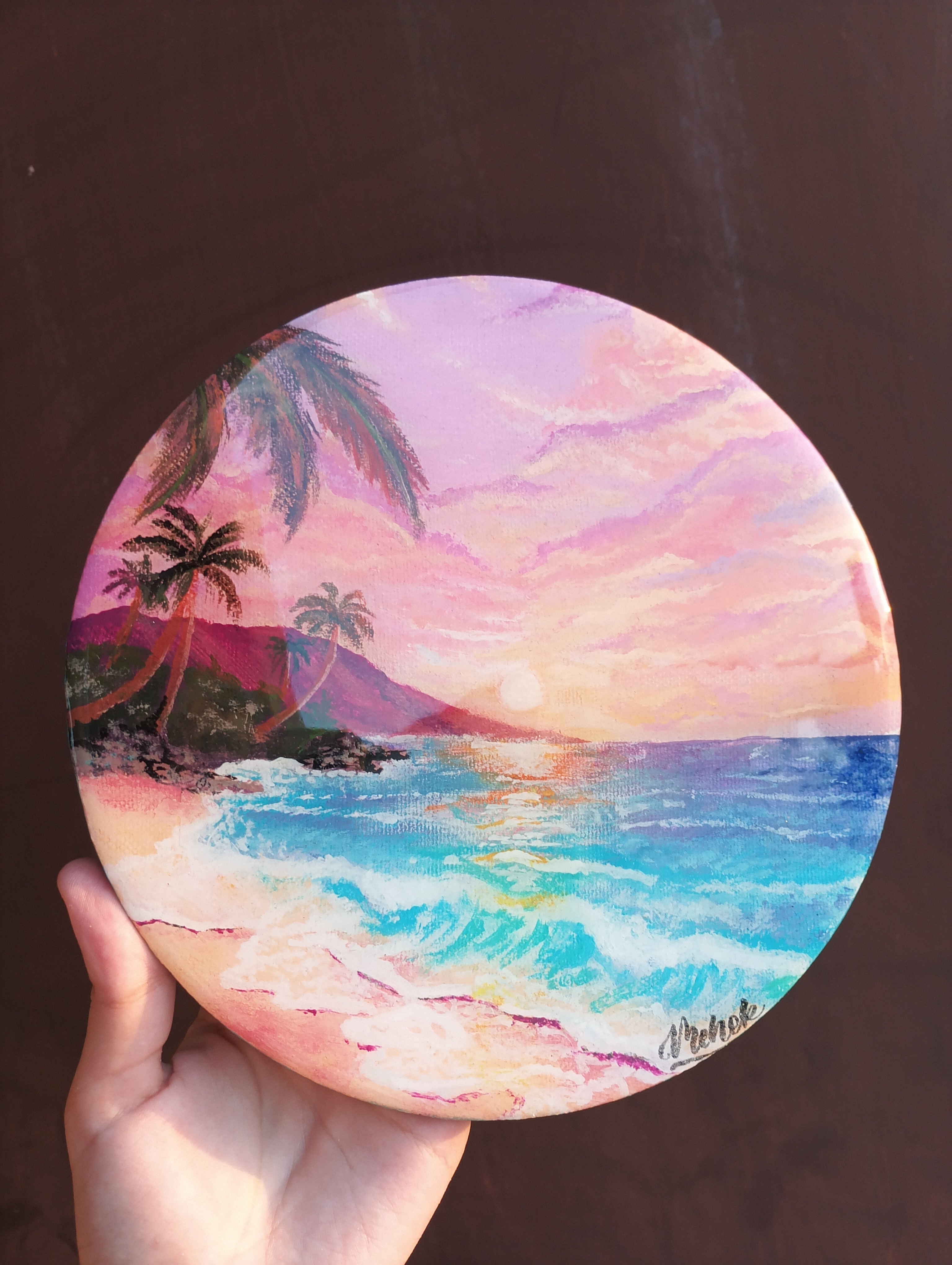 Blush of the sea by Mehek Kaur, a vibrant beach sunset scene