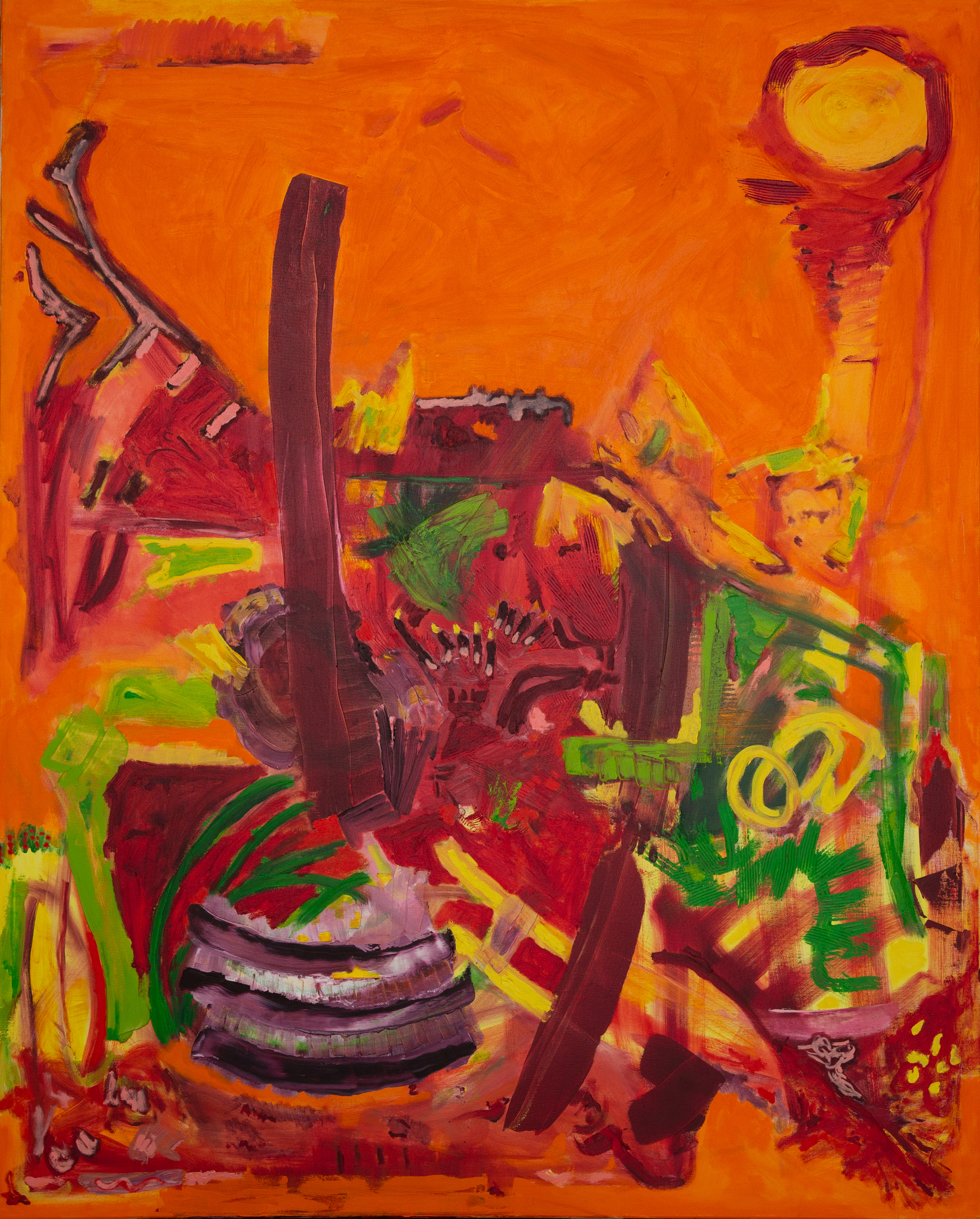 Consciousness Born by Ori Aviram, vibrant orange tones with dark elements
