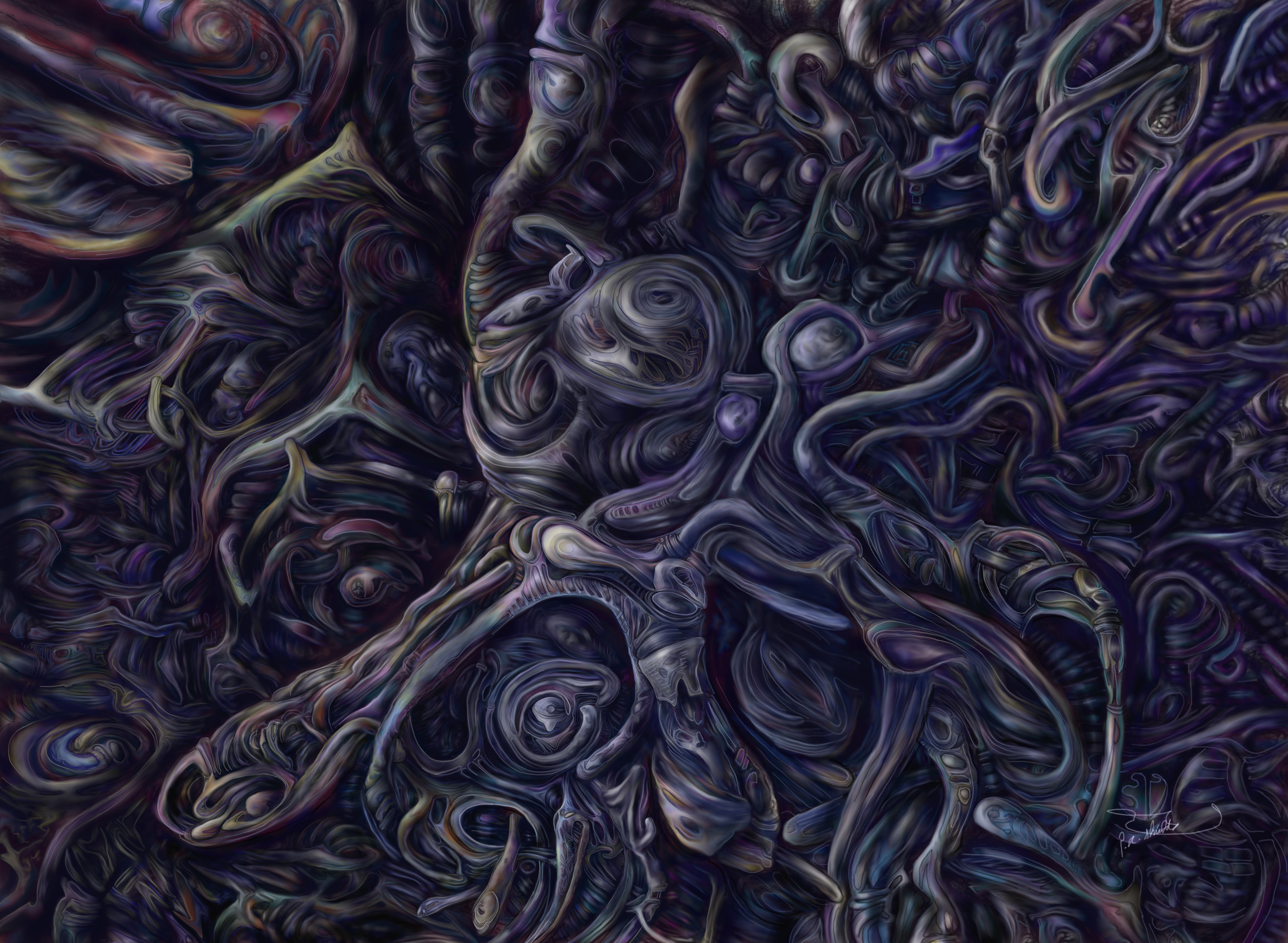 paul shields by Paul Shields - abstract composition with dark hues