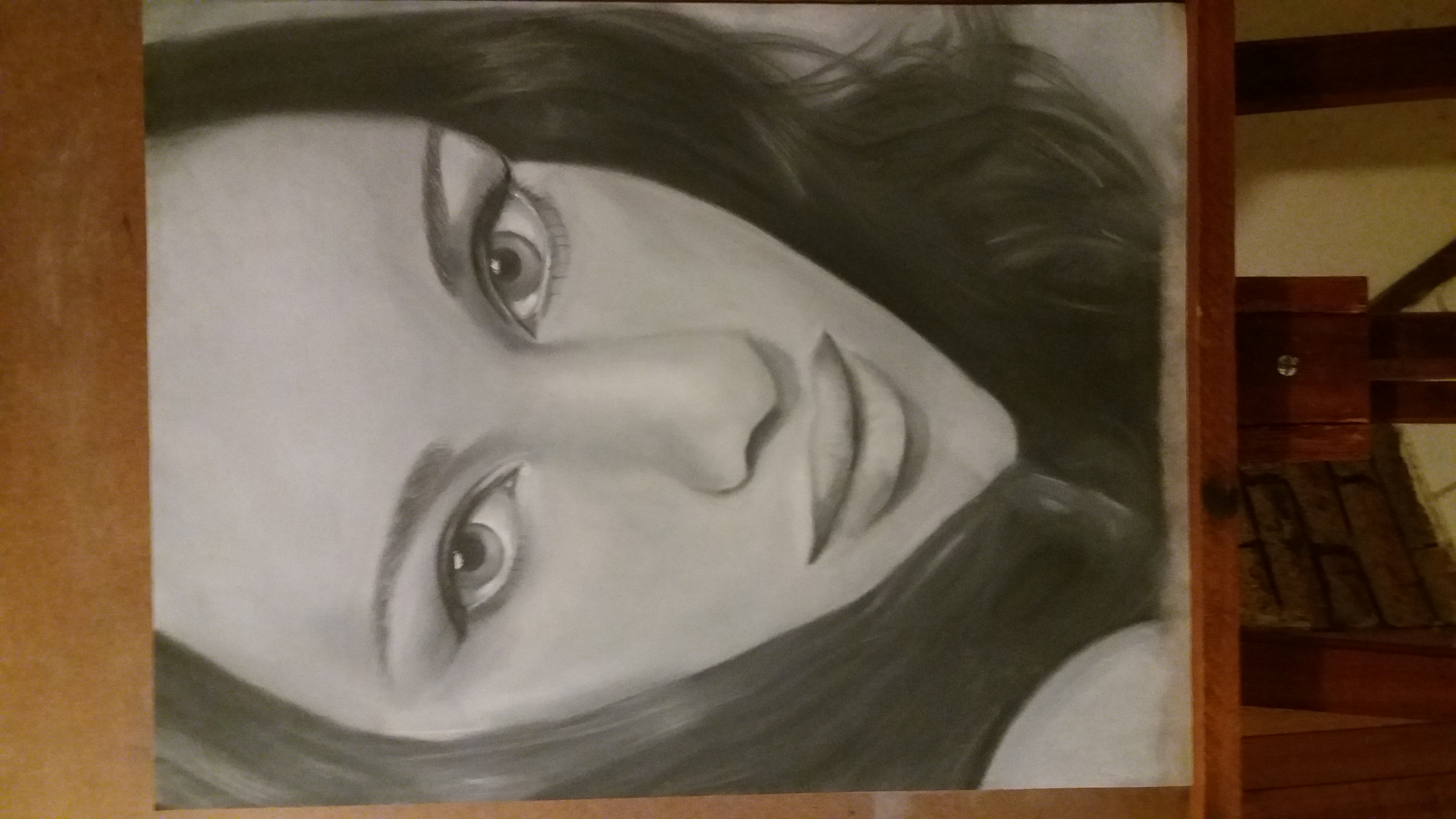Lilly by Elsie Brummer, close-up grayscale portrait of a woman's face