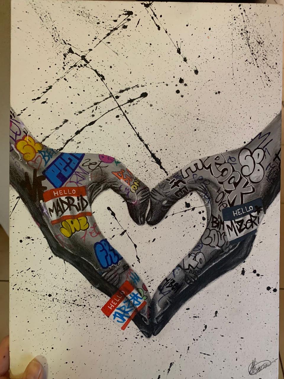 Creativity by Jana Coetzee, colorful graffiti hands forming a heart