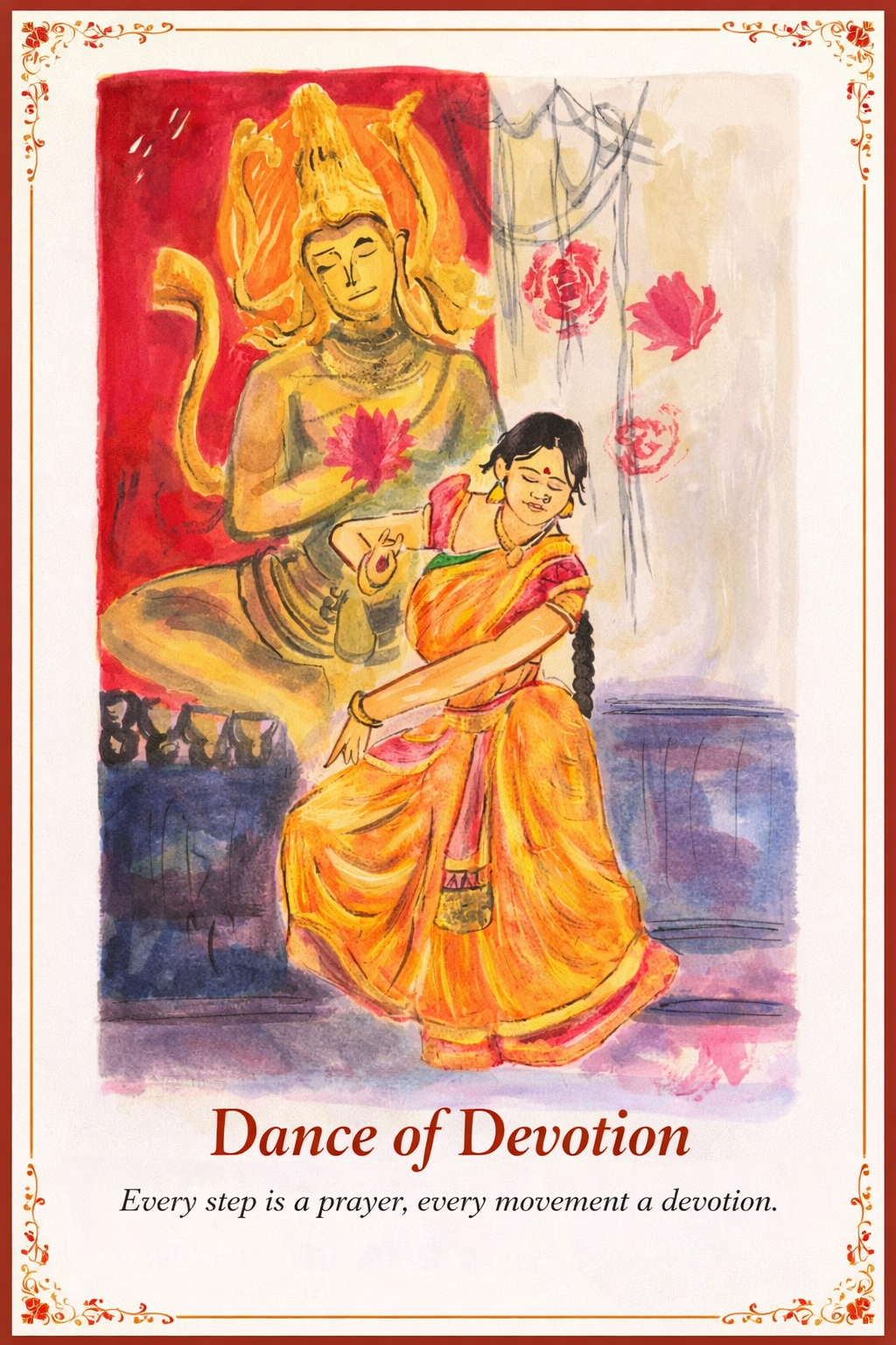 Dance of Devotion by P.shashidhar reddy featuring a woman in a traditional dance pose