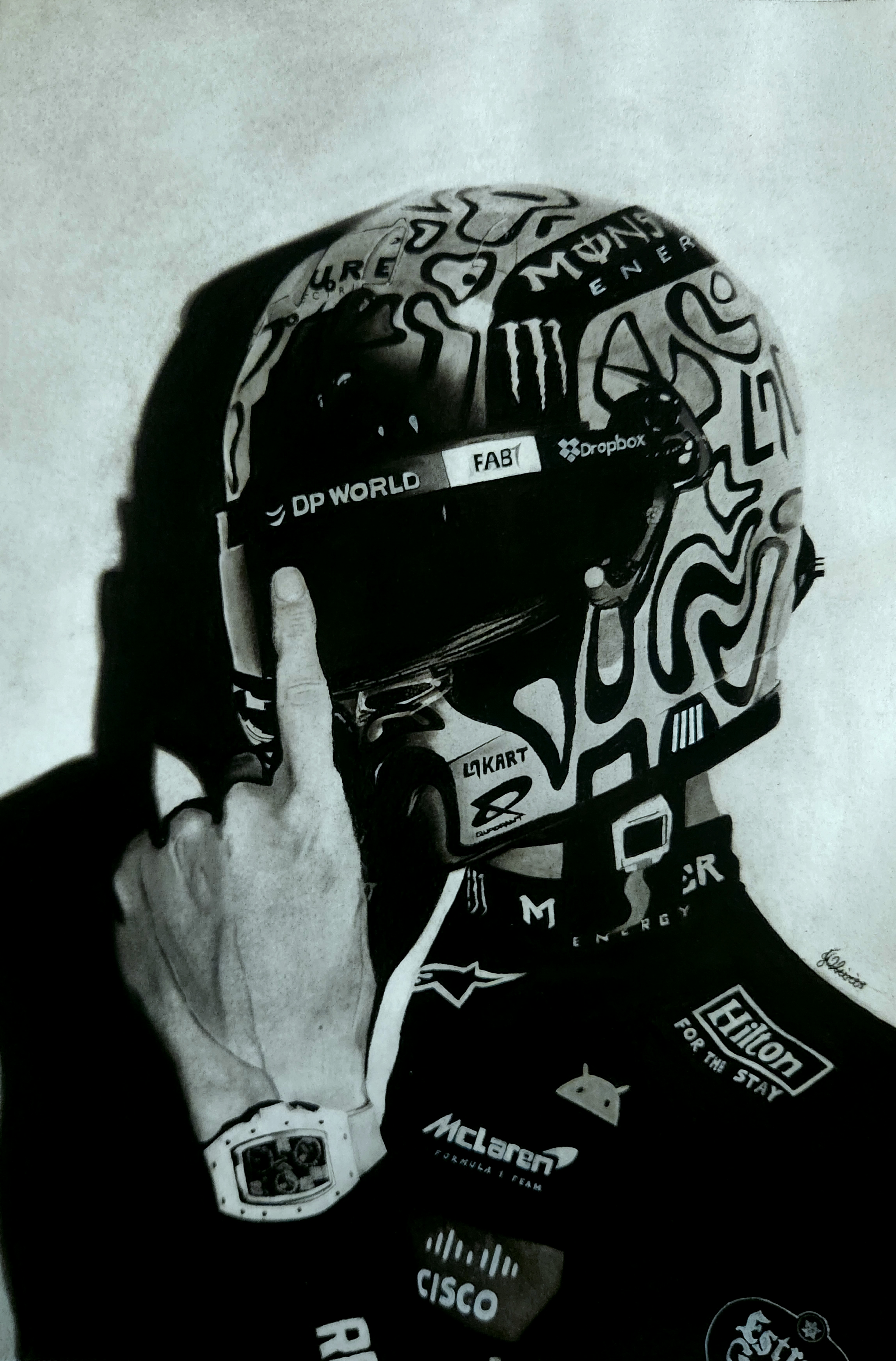 World Champion by Janelle Olivied, featuring an intricately patterned helmet