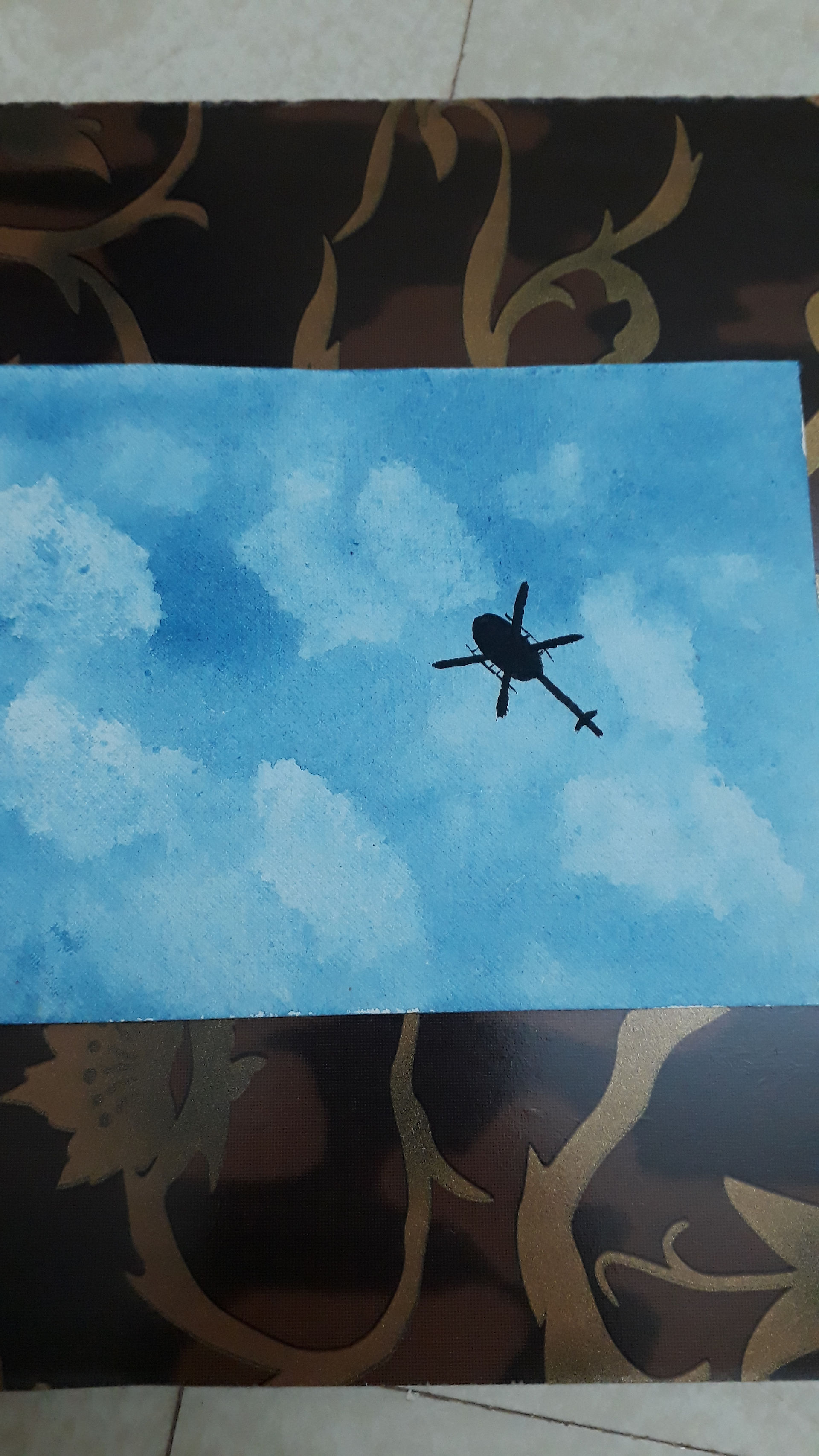 Helicopter in the sky 