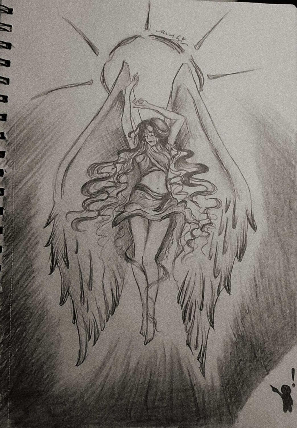 My creations by Anshika, featuring an angelic figure with detailed wings