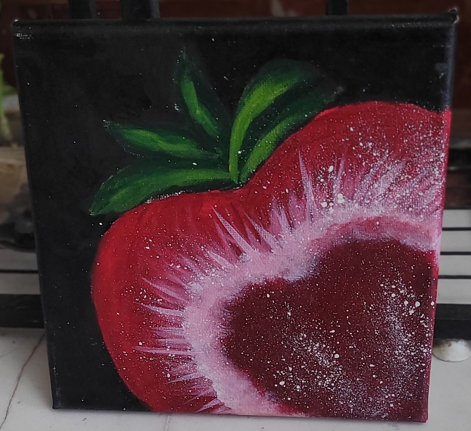 Strawberry by Chryslyn Giselle Pacheco, vibrant red close-up
