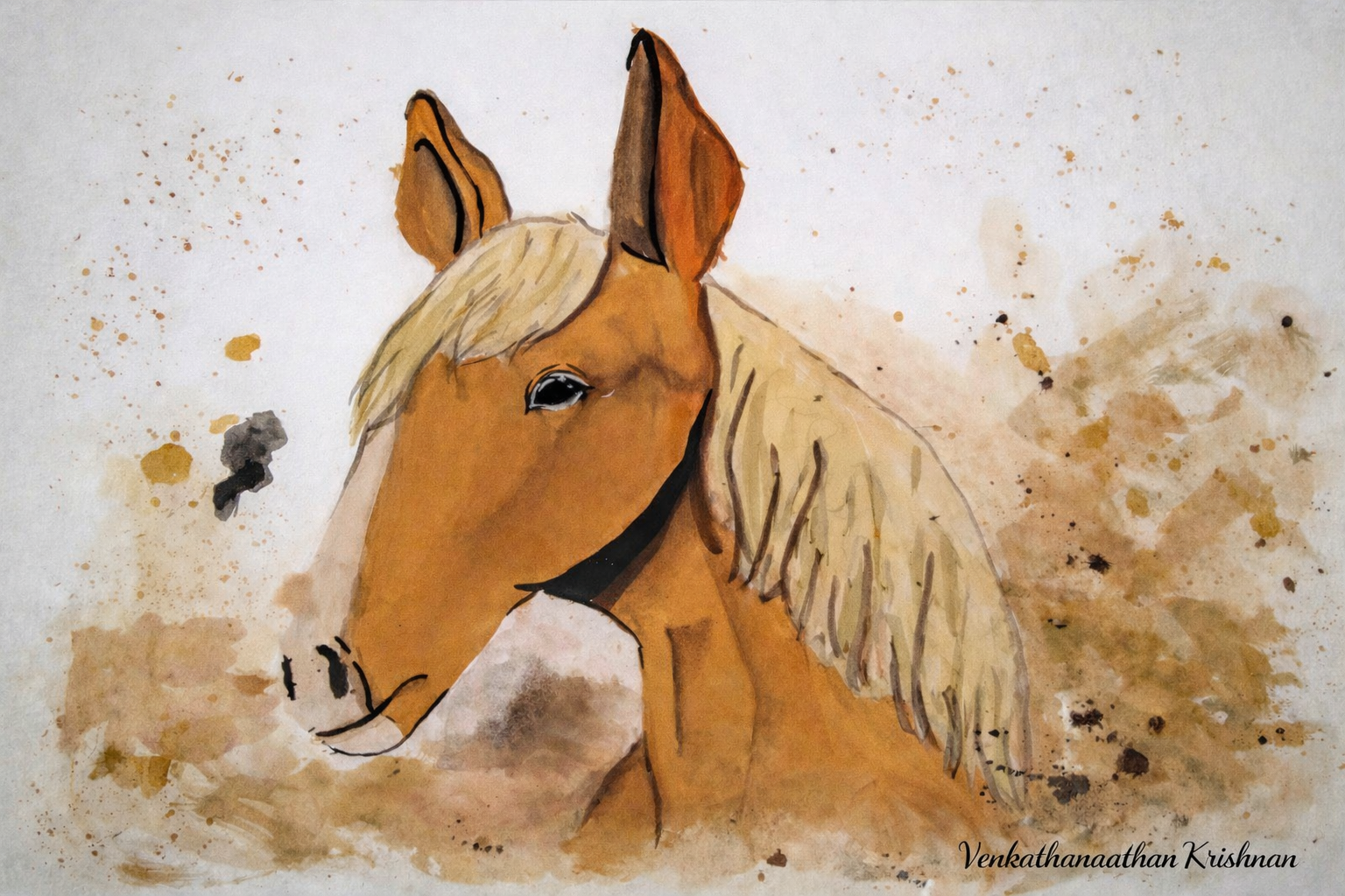 Golden Spirit by Venkathanaathan Krishnan, a horse in warm earthy tones