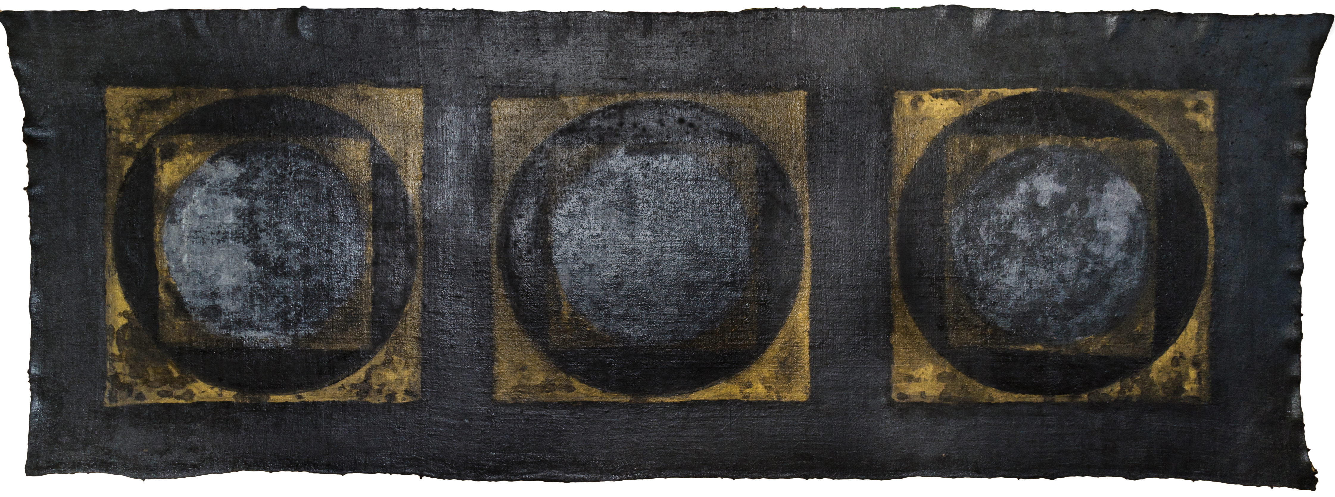 Trillionaire by Ol'svol'd, oil painting with textured circular forms