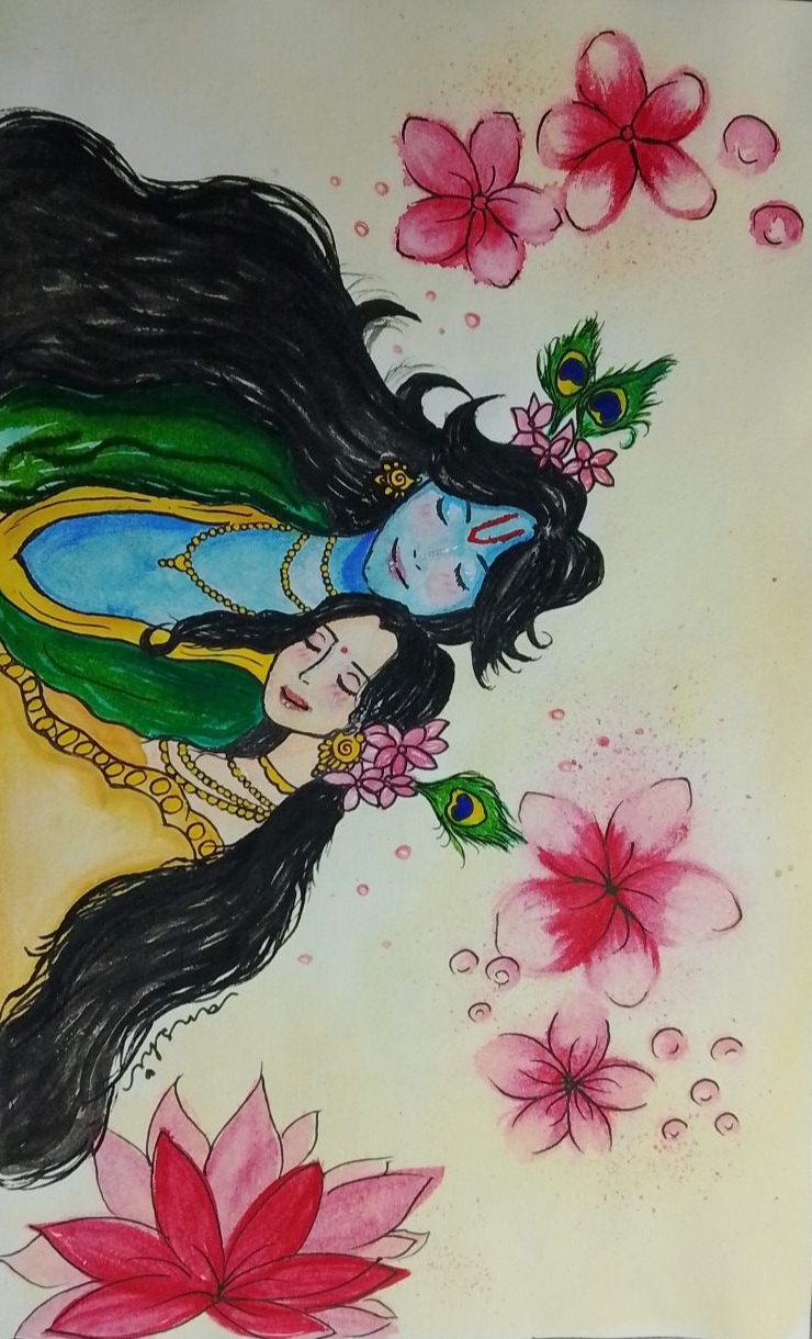 My creations by Anshika - two figures with long black hair and distinctive features