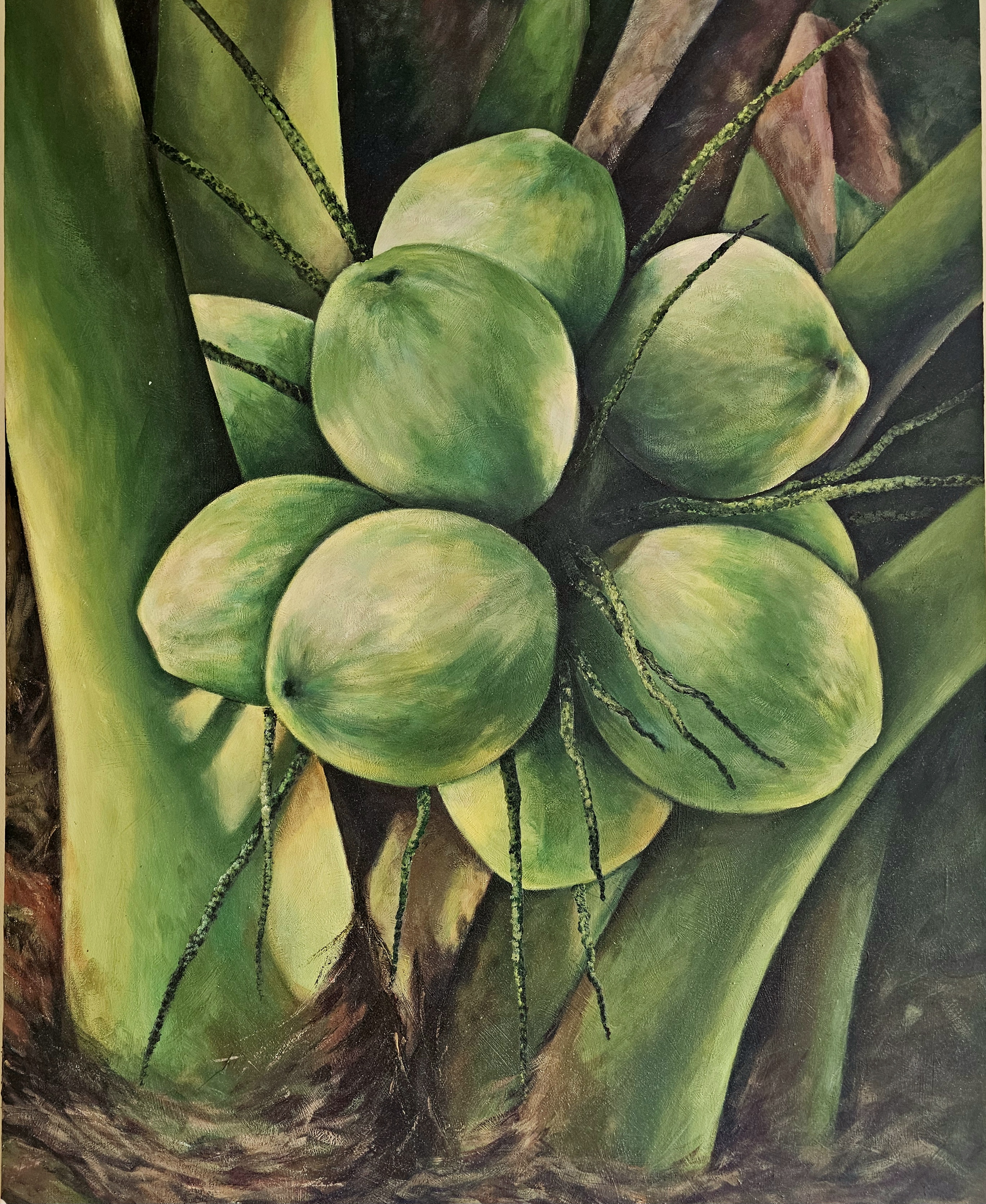 The Fruits of Paradise by Angela Marzocchi, coconuts and lush green foliage