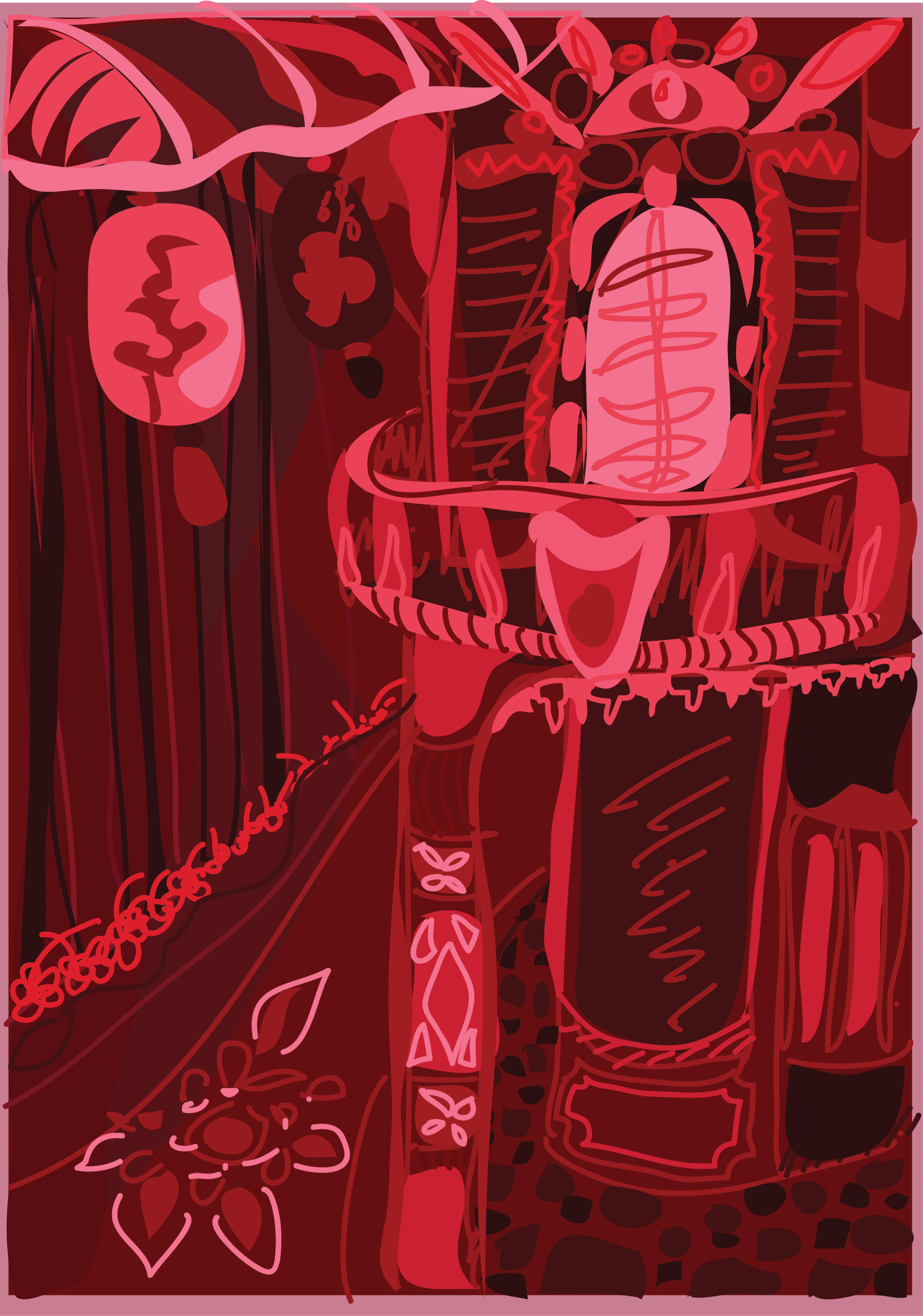 Malaysian Monochromatic Unity by CHUNG LIP YEE, abstract red shades