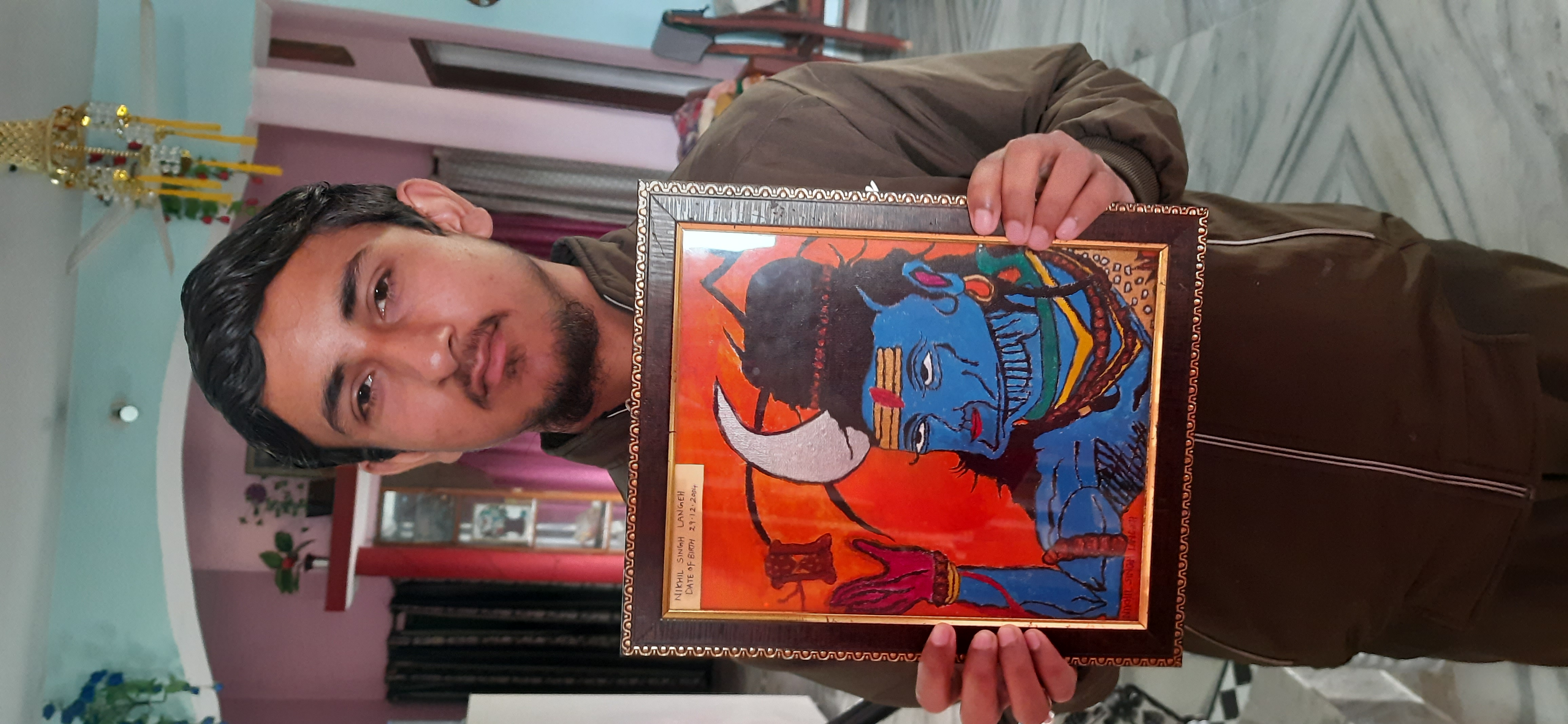 PAINTING by Nikhil Singh Langeh, vibrant depiction of Lord Shiva