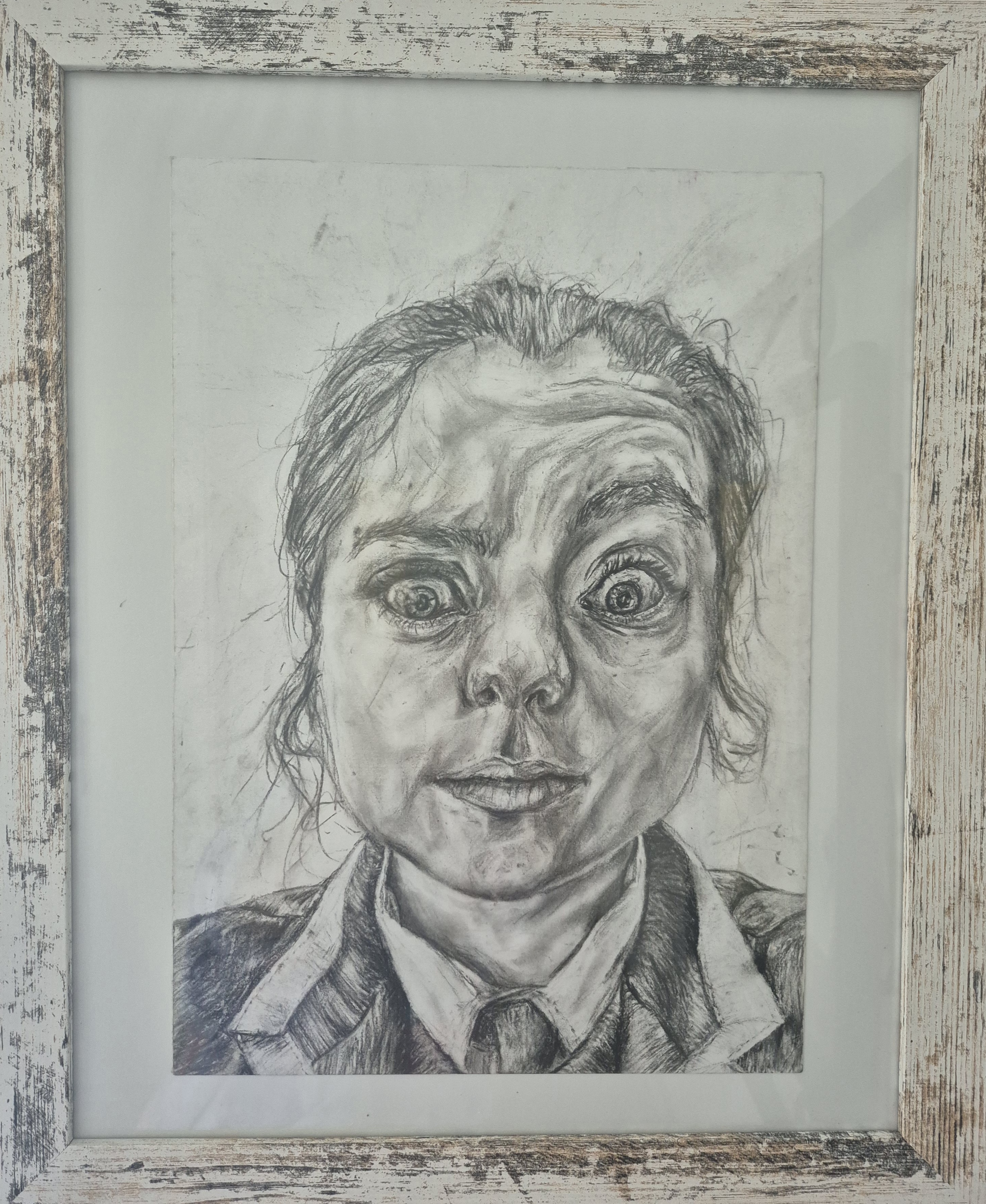 Question? by Anuschka de Jager, close-up black and white portrait with expressive eyes