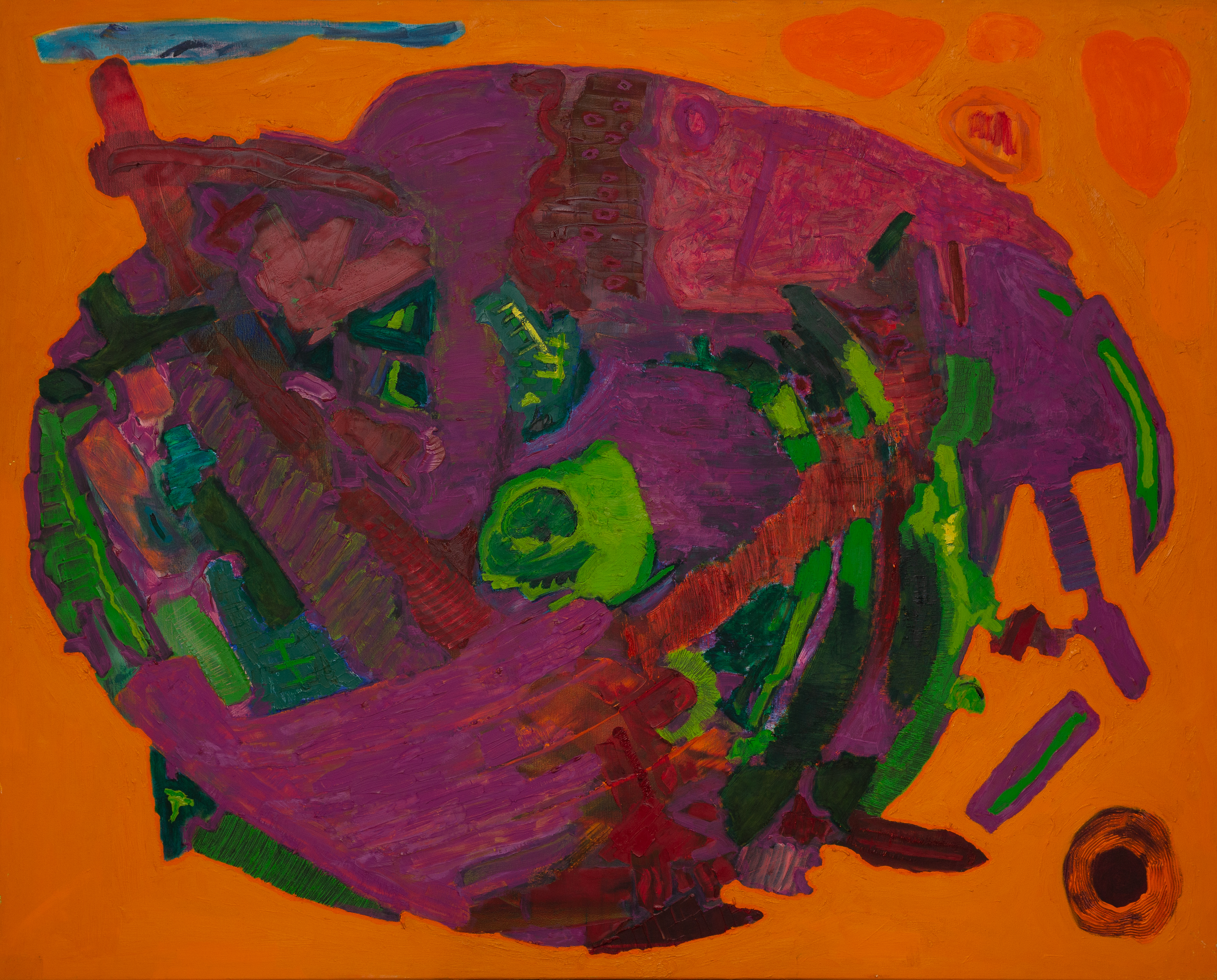 Consciousness Born by Ori Aviram, abstract with purples, greens, reds