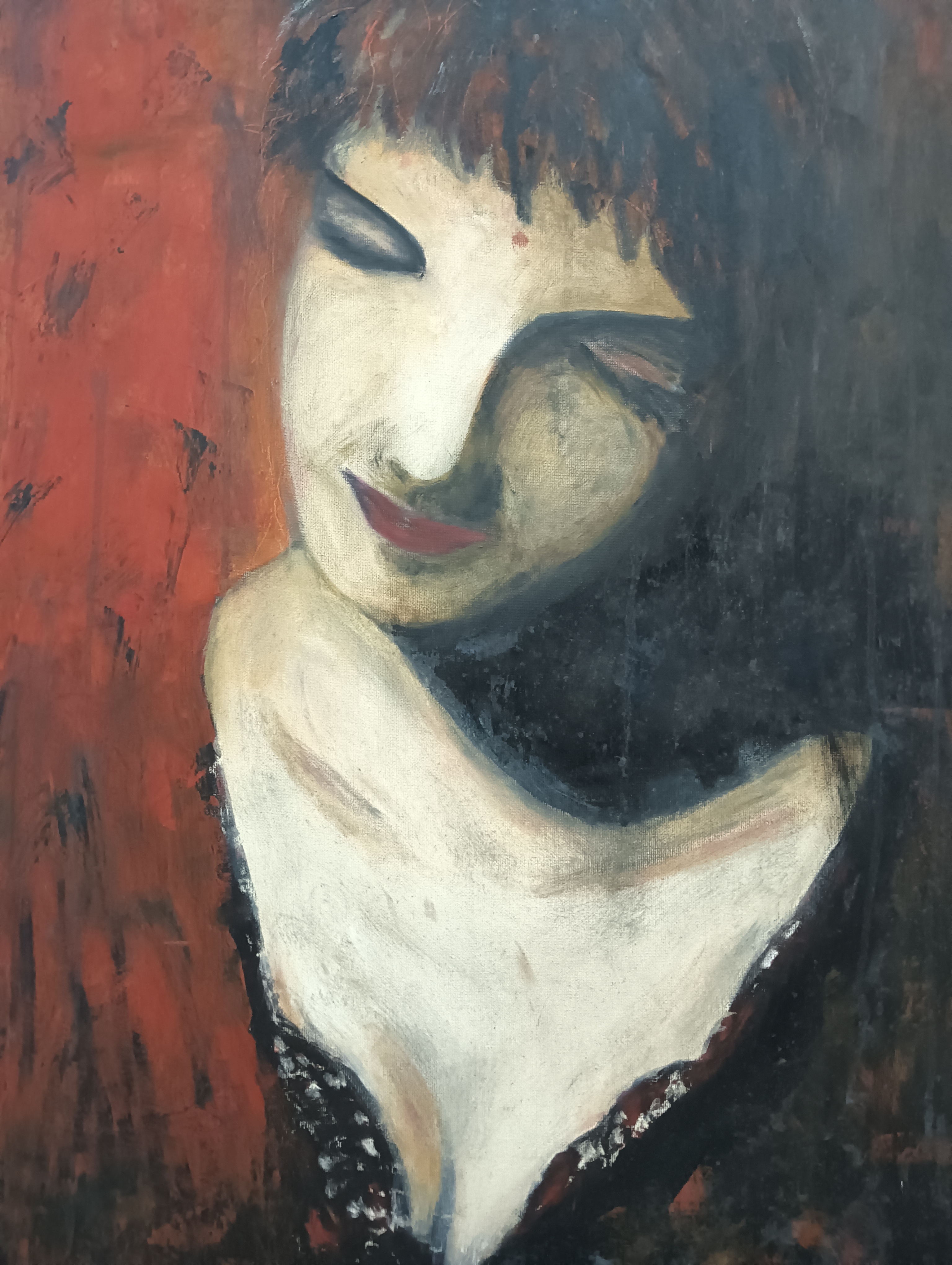 Hope by Sim Ming Fook, stylized portrait with closed eyes