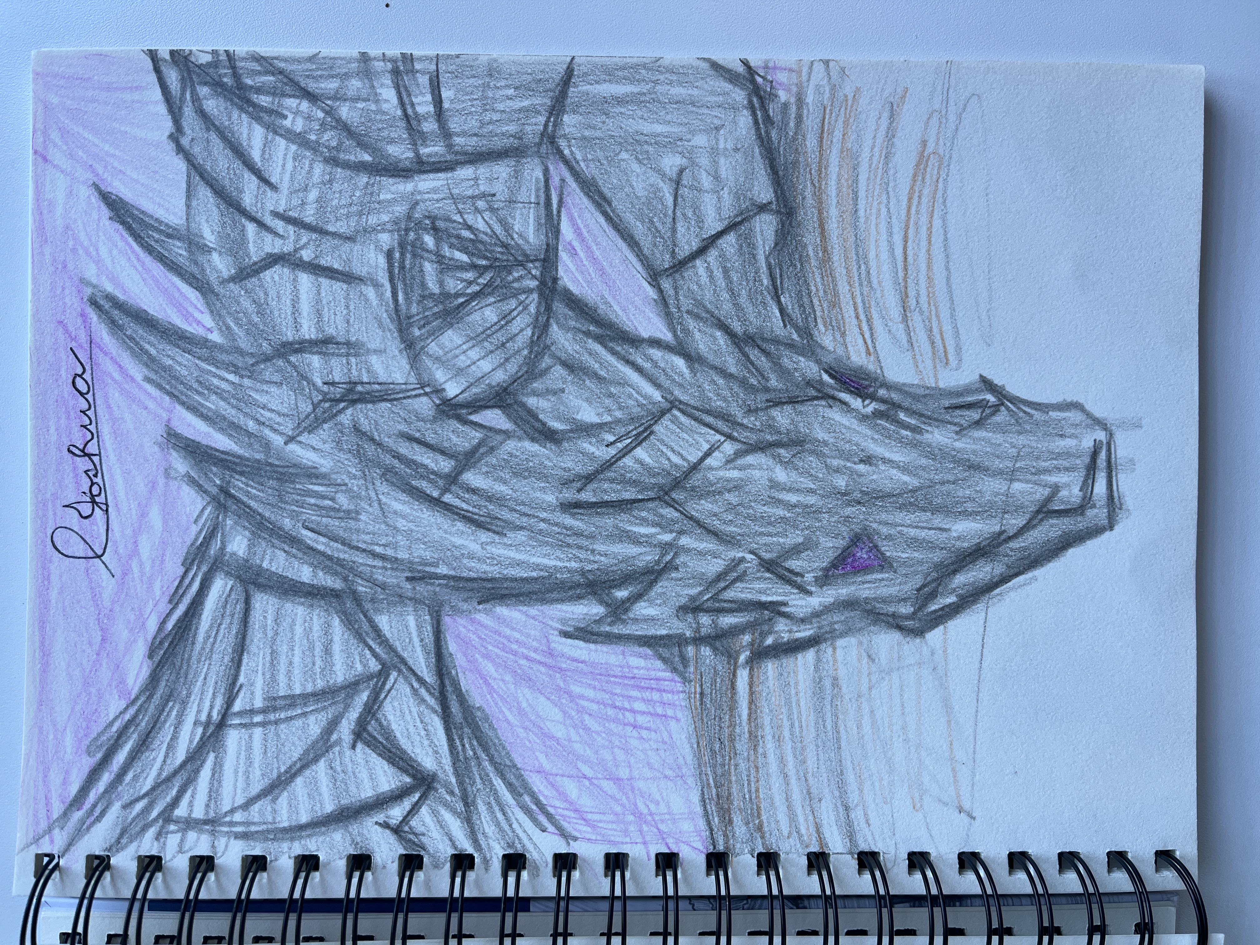 Joshua Von Willingh by Joshua Von Willingh, a dragon head and body in geometric style