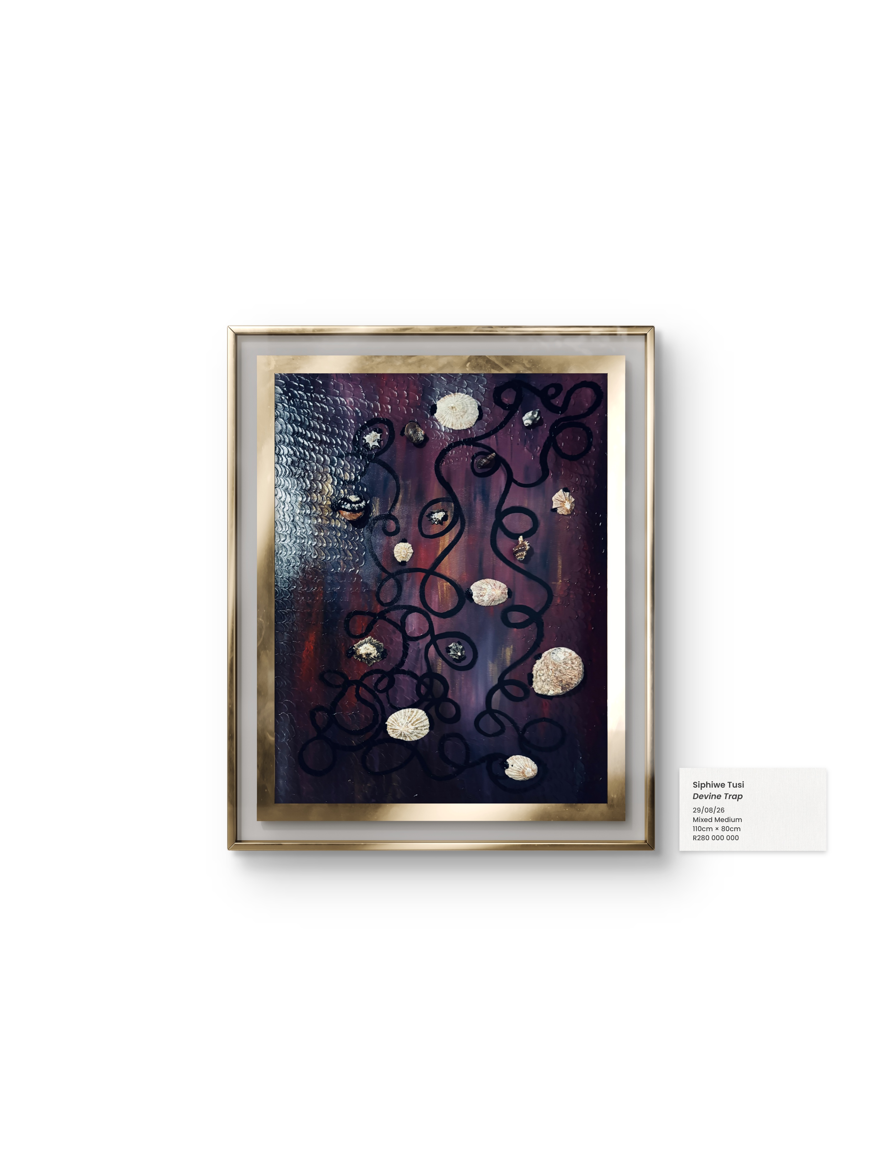 The Devine Trap by Siphiwe Tusi, vertical composition with rich colors and deep tones