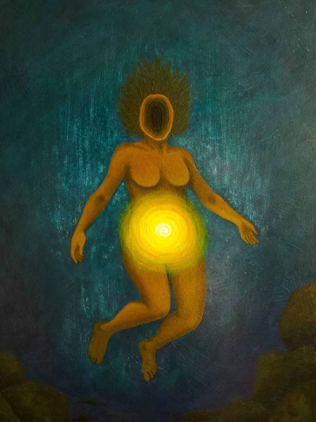 The First Portal by Zahra Soltani - nude figure in cosmic setting