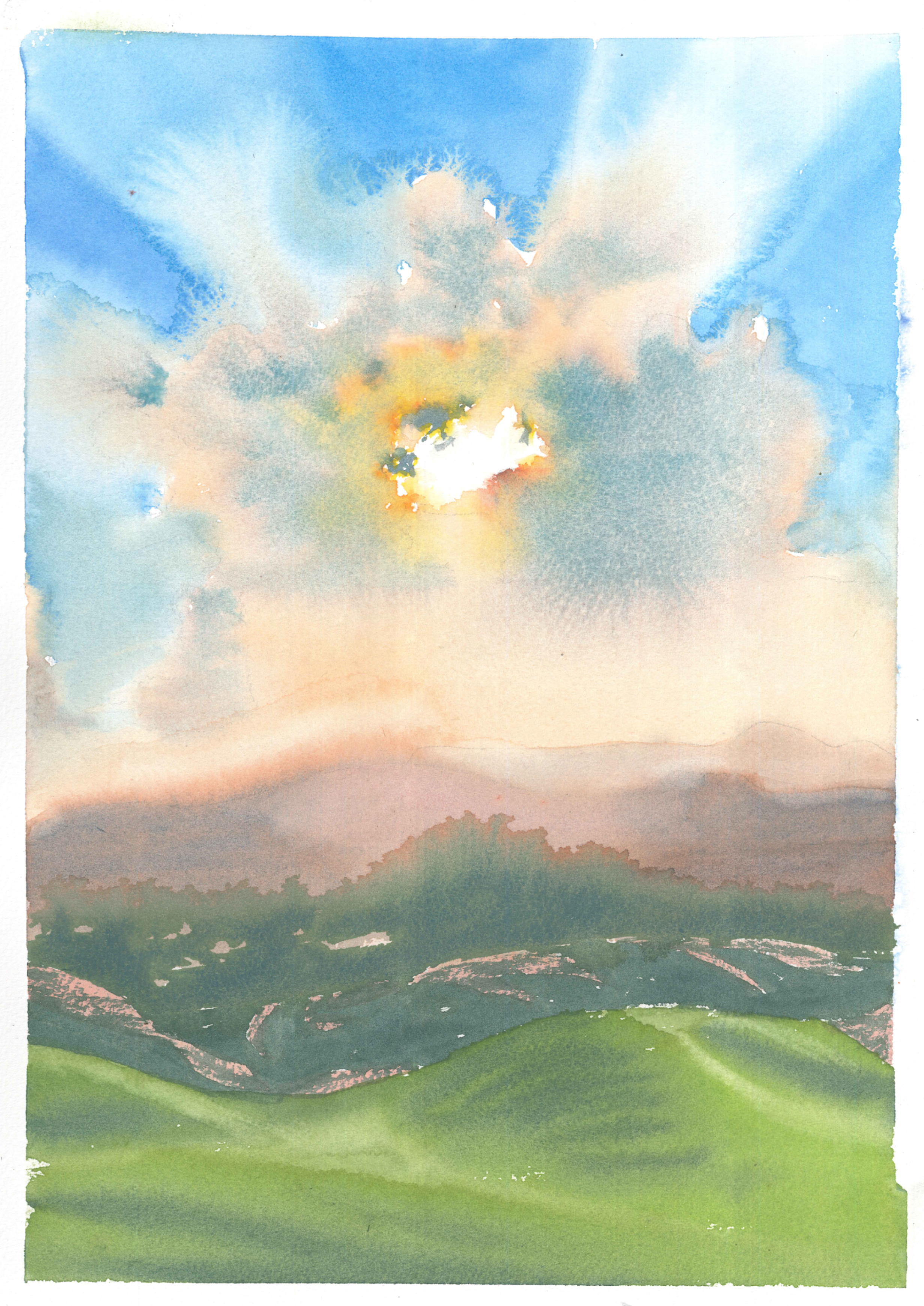 Lesyel Eklate by Ajna Ram - landscape with bright sun and vivid colors