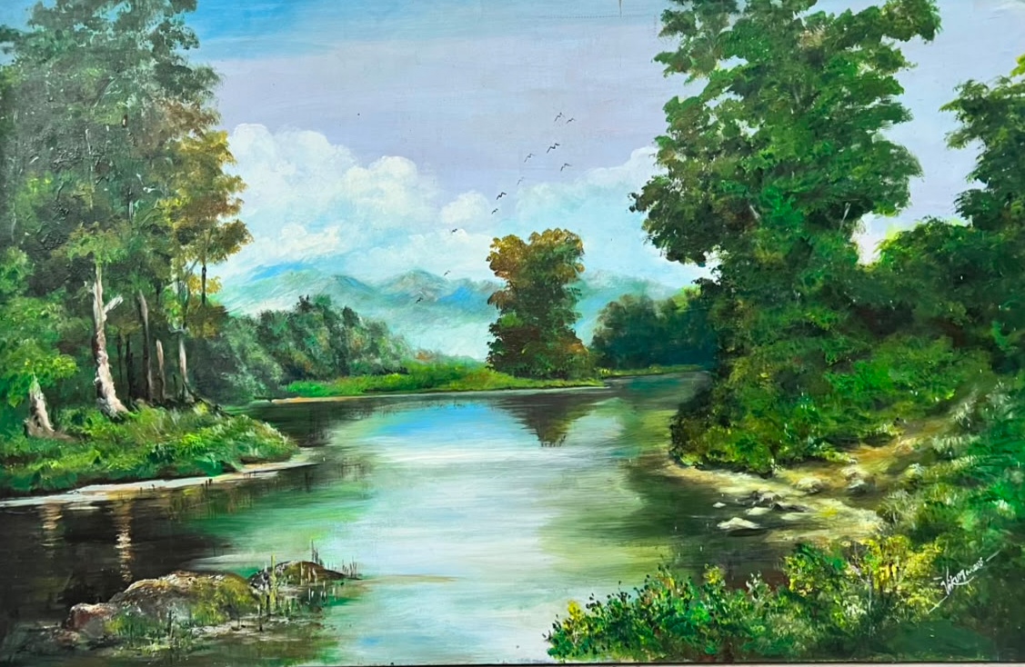 The Nature by Vikum Sooriyaarachchi, tranquil river landscape