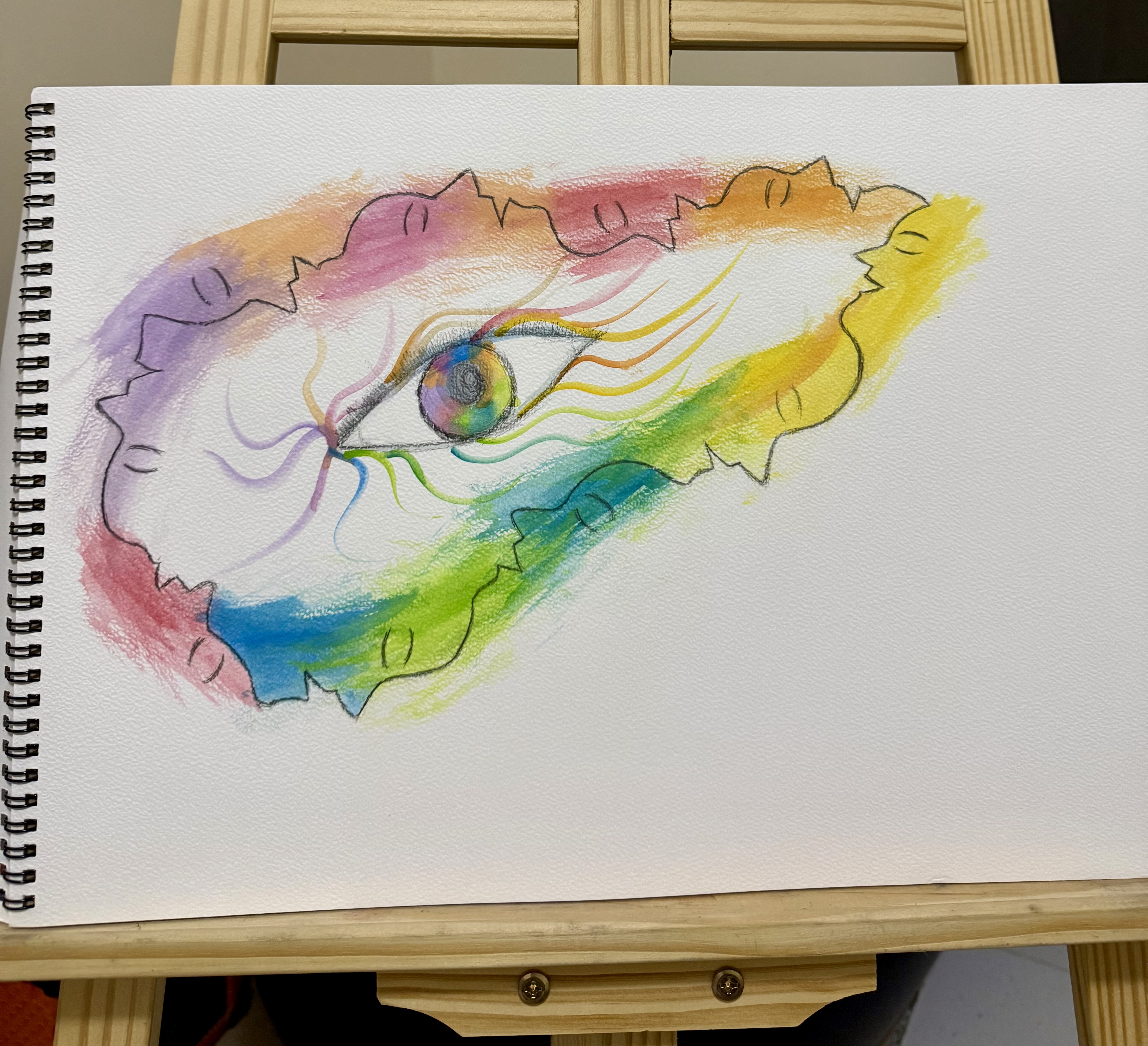 The Eye That Knows by Rosario Lopez featuring a colorful swirling eye motif
