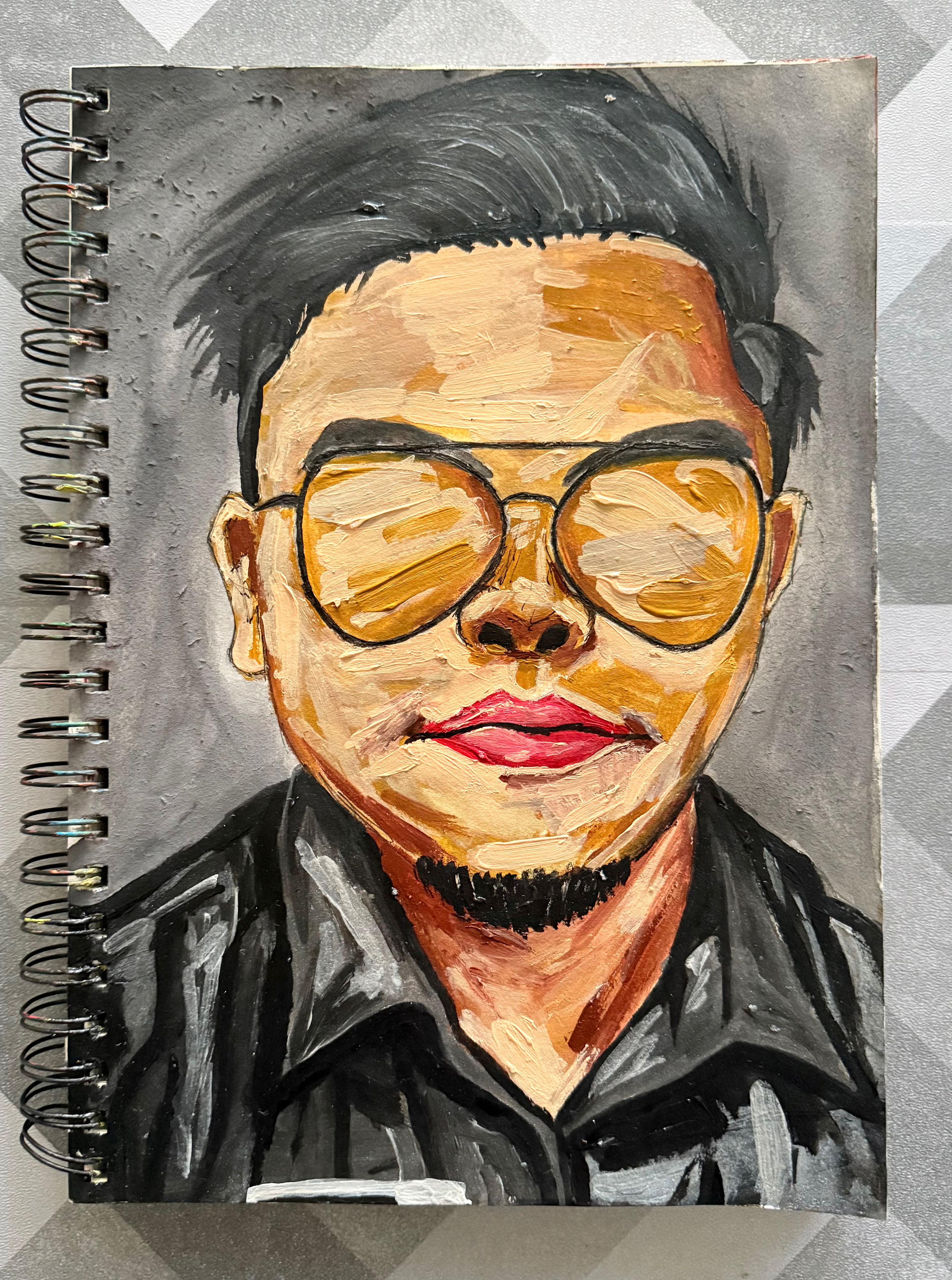 The Facade by ZUL HELMI BIN ROSLAN, a portrait with oversized glasses