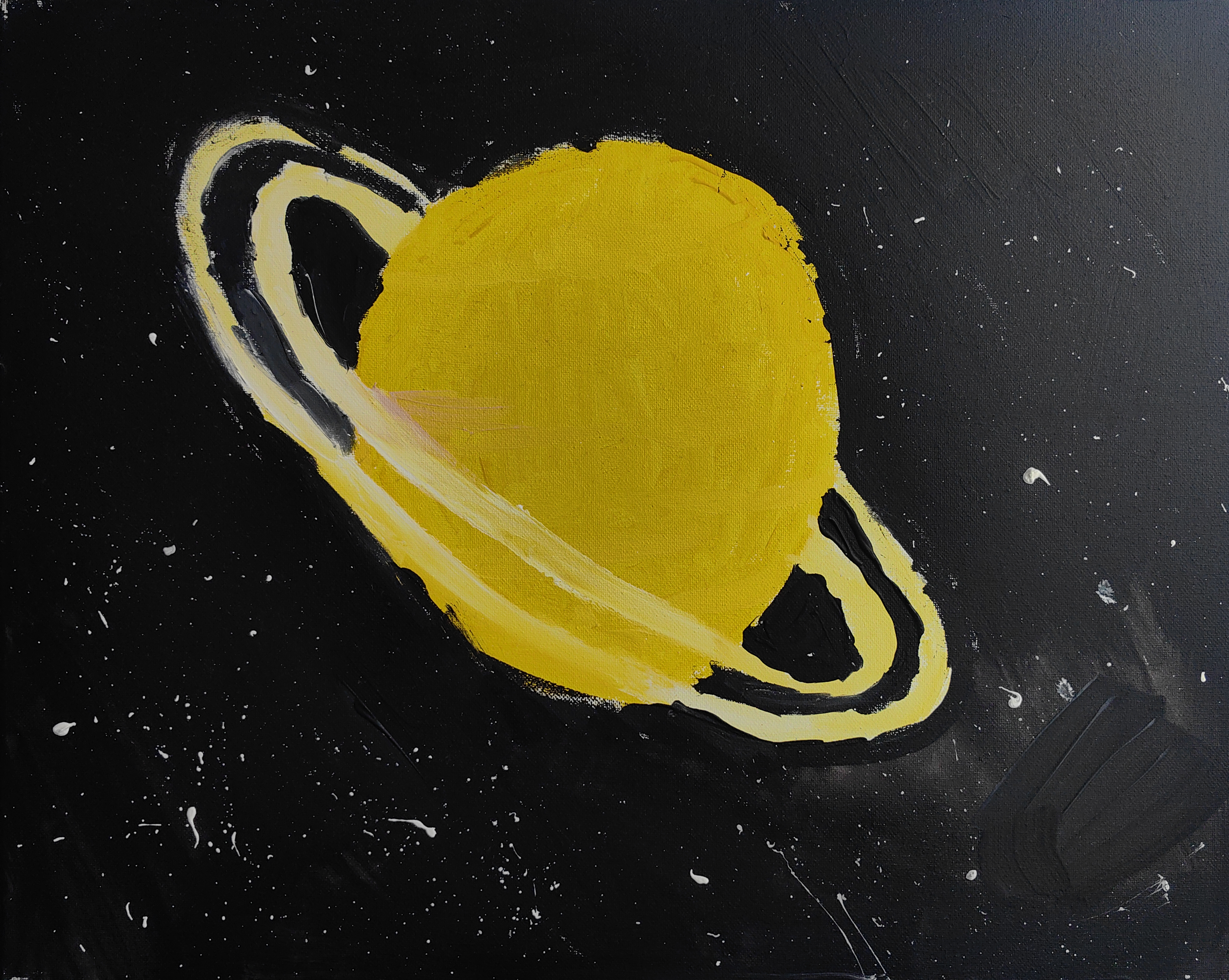 Planet by Lim Ting Heng - yellow planet with rings in space