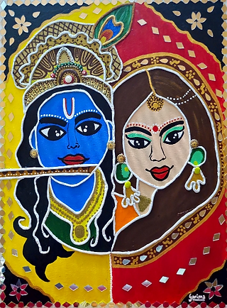 A beautiful radha krishna hand