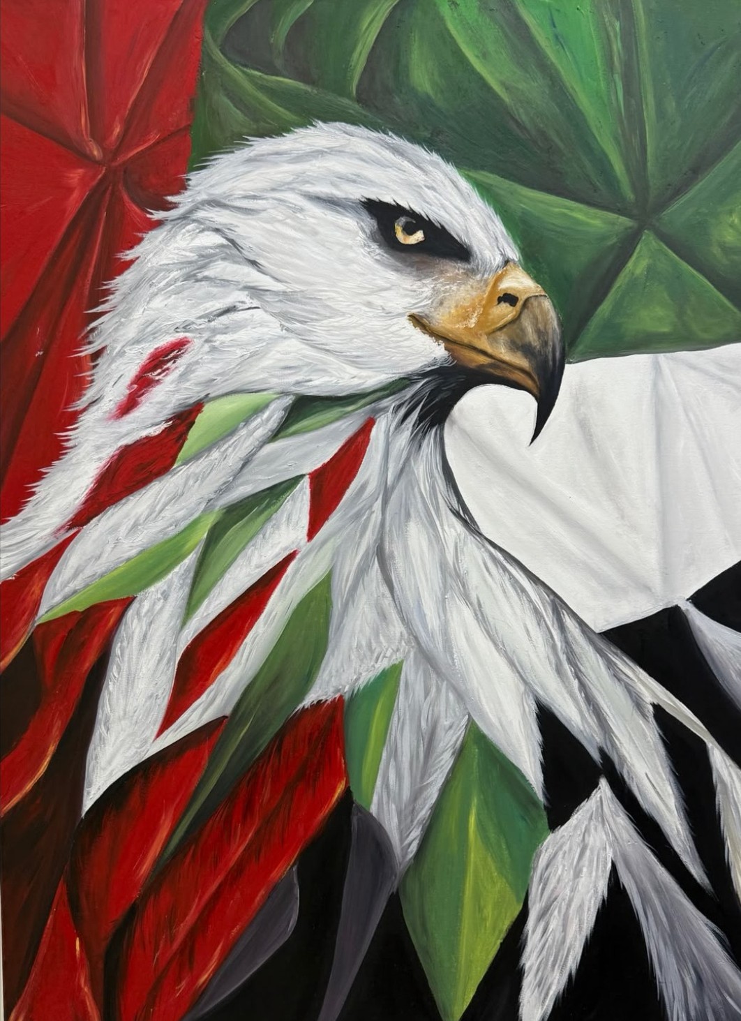 Falcon's Pride by Johnson Flomo, vivid falcon depiction