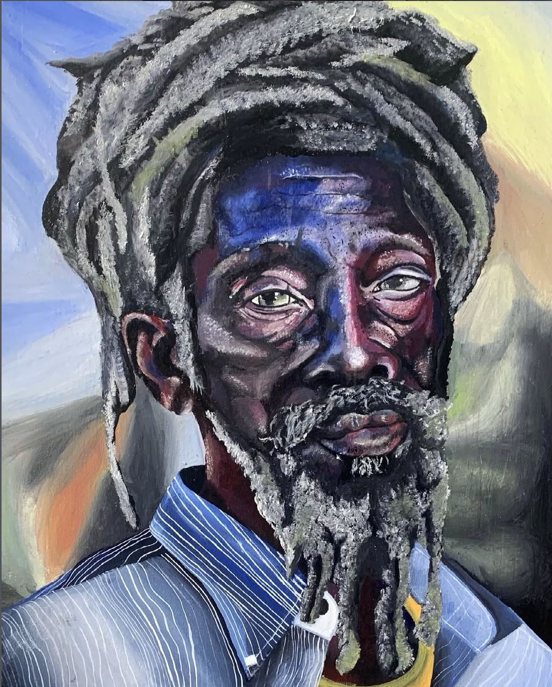 Abba by Bonita Ebony Walker, portrait of an elderly Rastafarian man