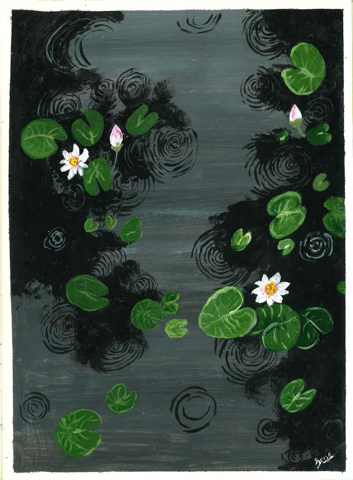 "Whispers of the Lily Pond" by sona Nepoly, serene lily pads on water