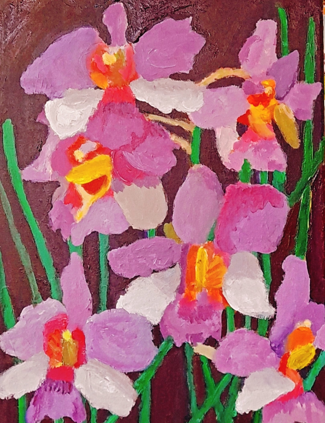 Singapore National Orchid Flowers by Han Meizhen, vibrant pink and purple orchids