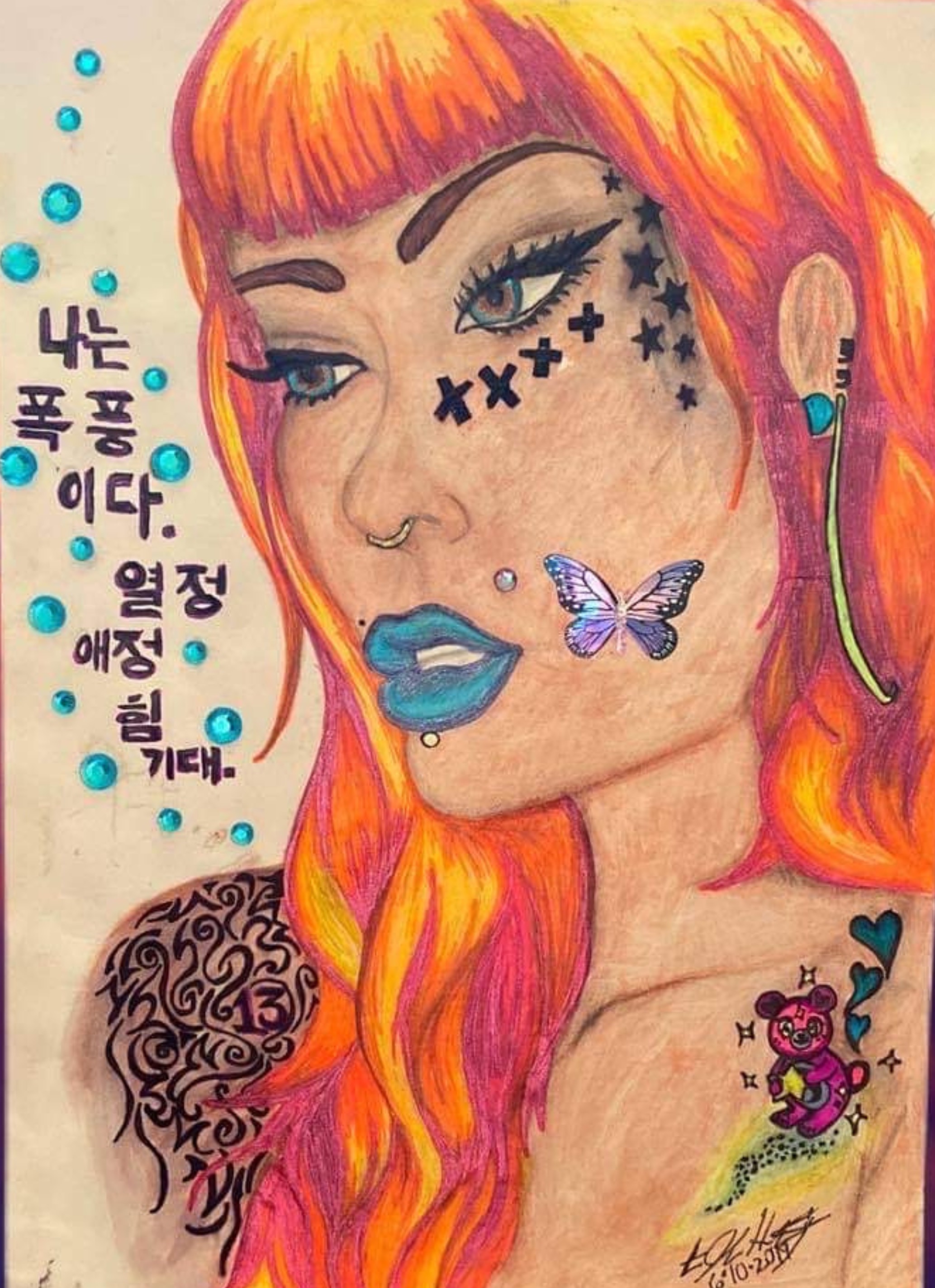 Golden Soul by E. Grace Huntington, vibrant portrait of a woman