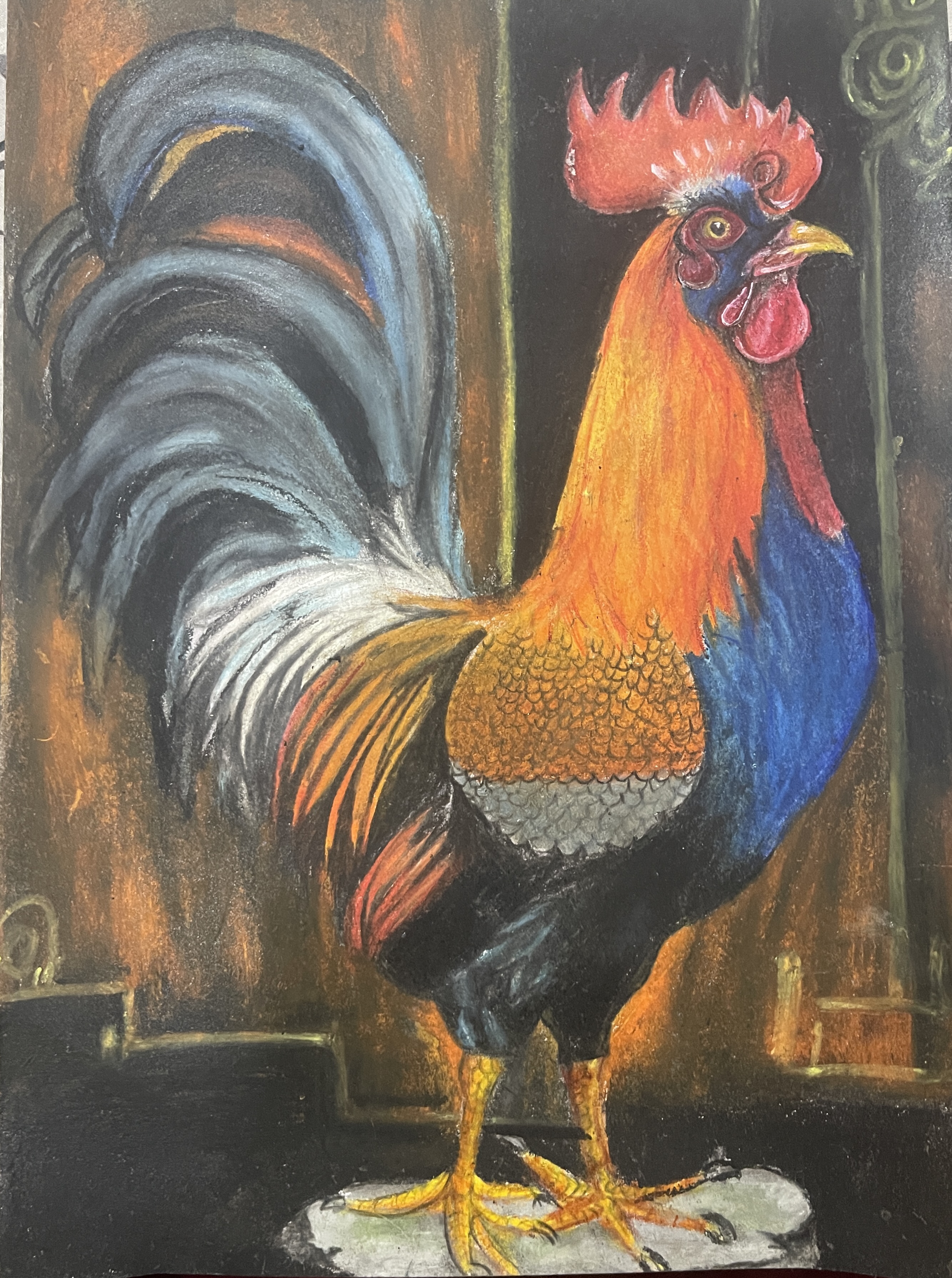 Roster by Keshvi Padhiyar, vibrant rooster with intricate feathers