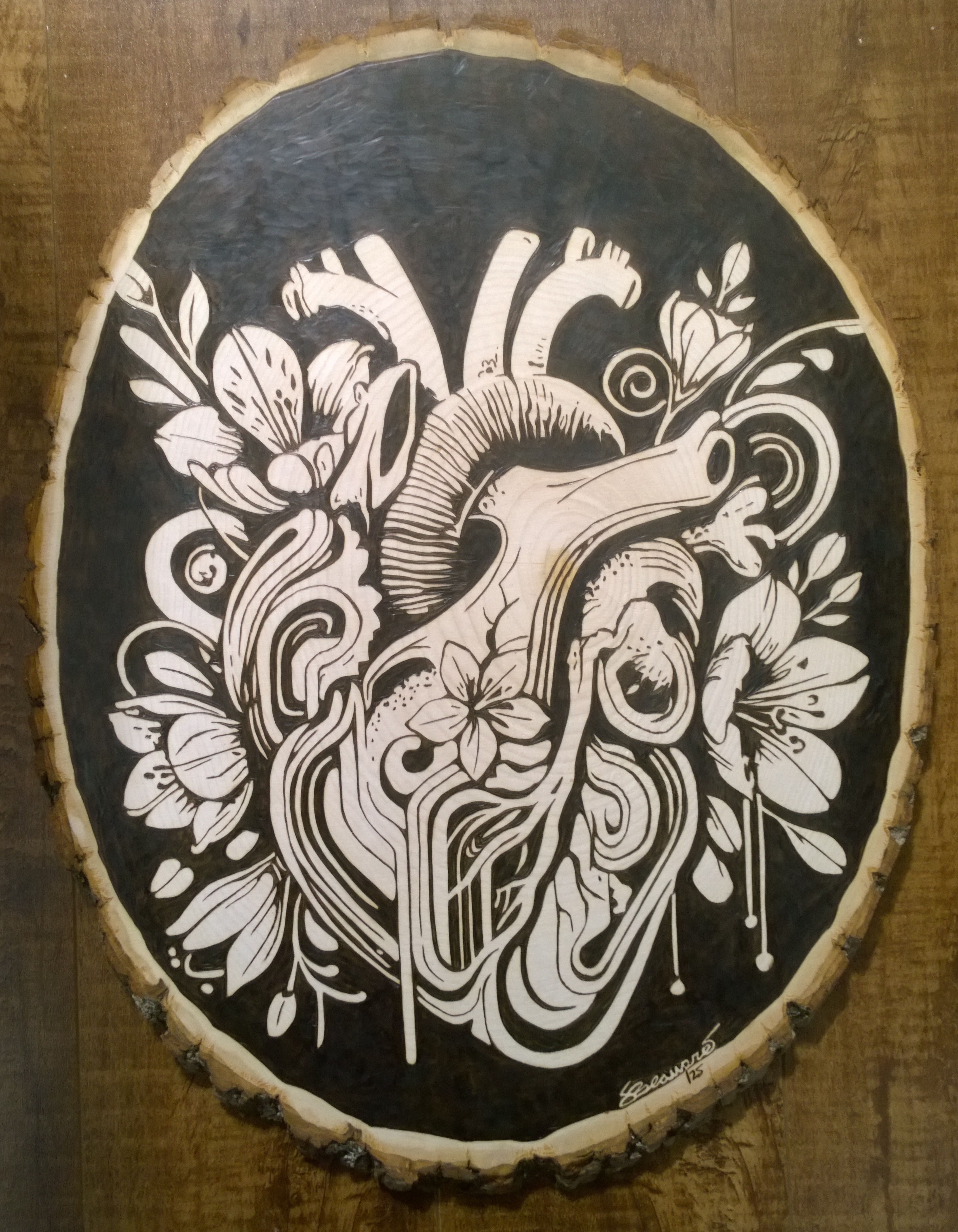Blossoming Heart by Scott Beaupre, abstract heart with flowers