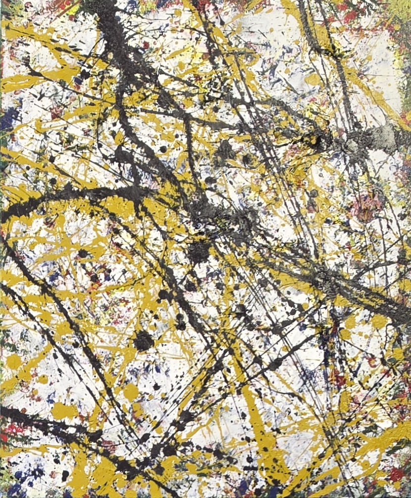 Controlled Combustion by Durga Sutharasn, dynamic composition with charcoal and amber