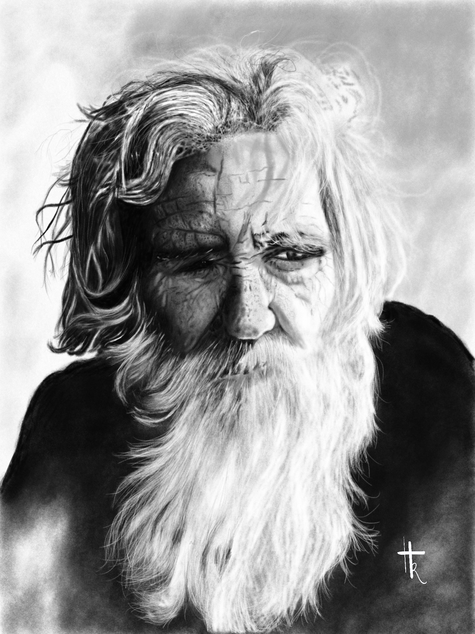 Wisdom by Hannelie Klopper, portrait of an elderly man with detailed features