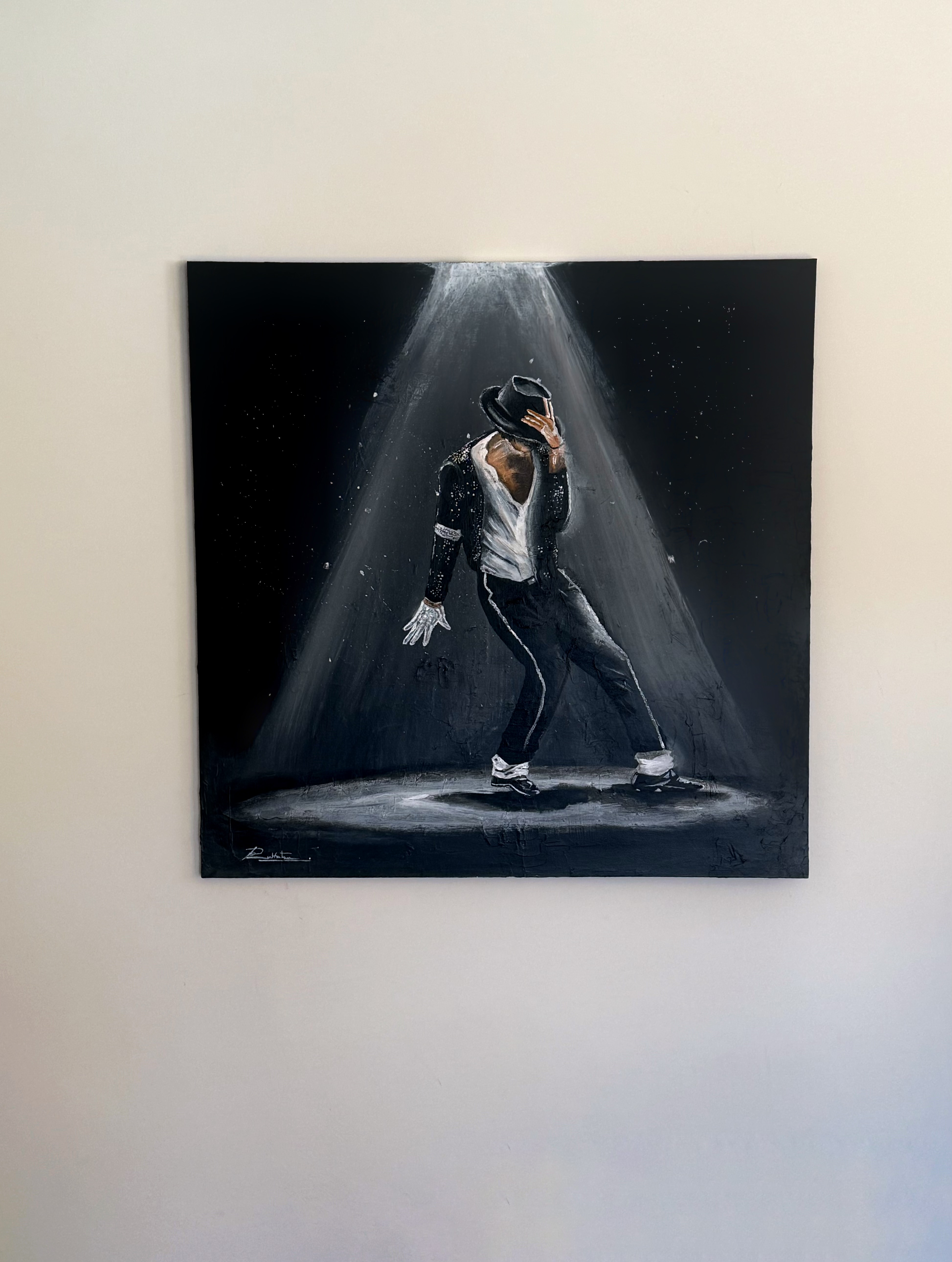 Michael - The blood of Christ by Ruan Coetzee, figure in spotlight with dance pose