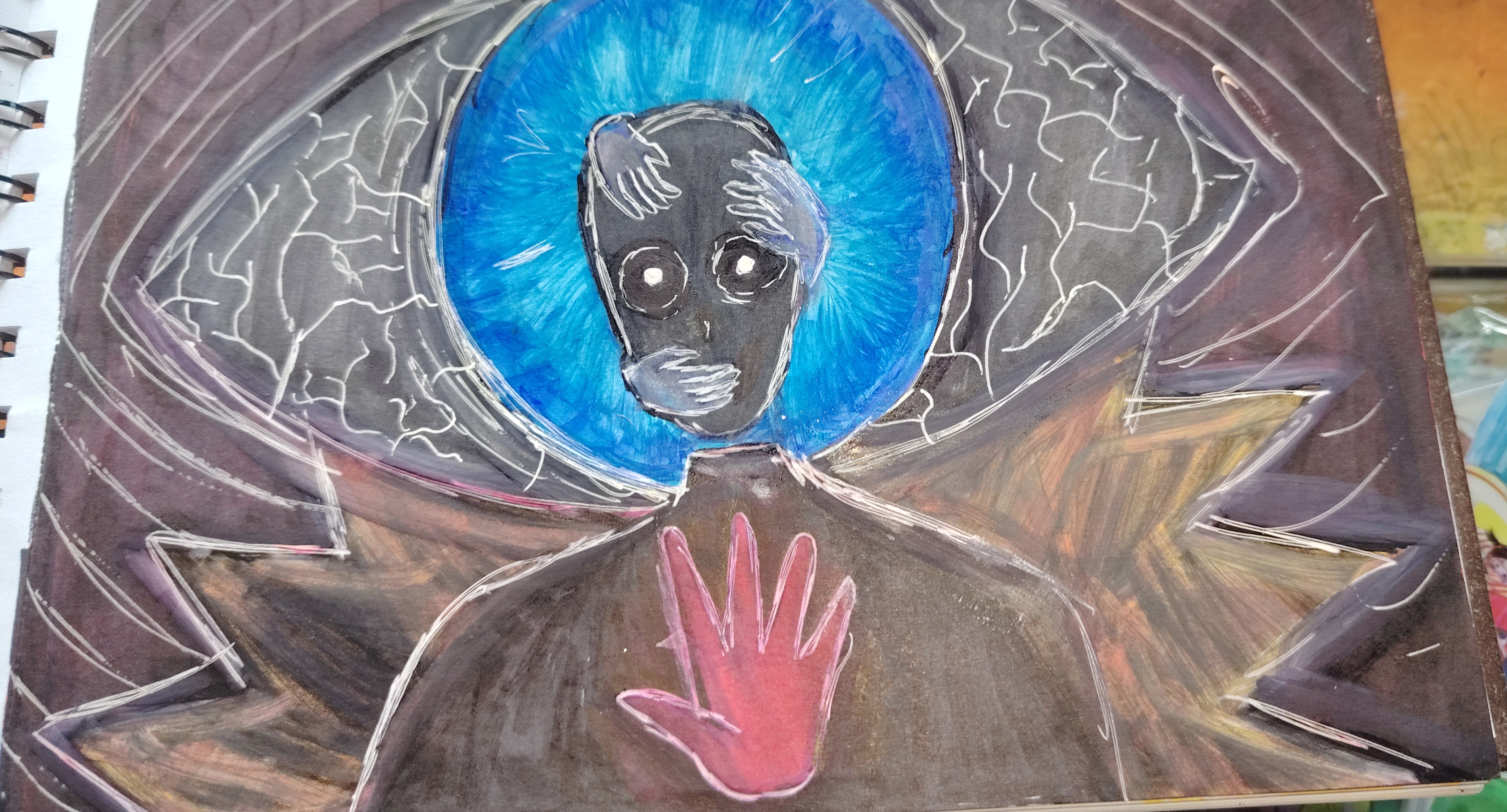 Fear by Lisara Wickramasinghe featuring a humanoid figure with dark eyes