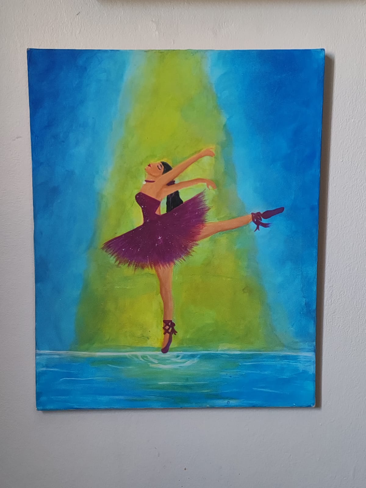Movement beyond limits by Kaitlyn Sewshanker, depicts a ballerina in arabesque on water