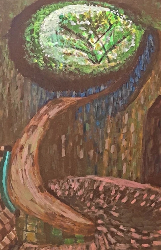Light at the end of the Tunnel by Han Meizhen, Sabrina - swirling pathway with earthy tones