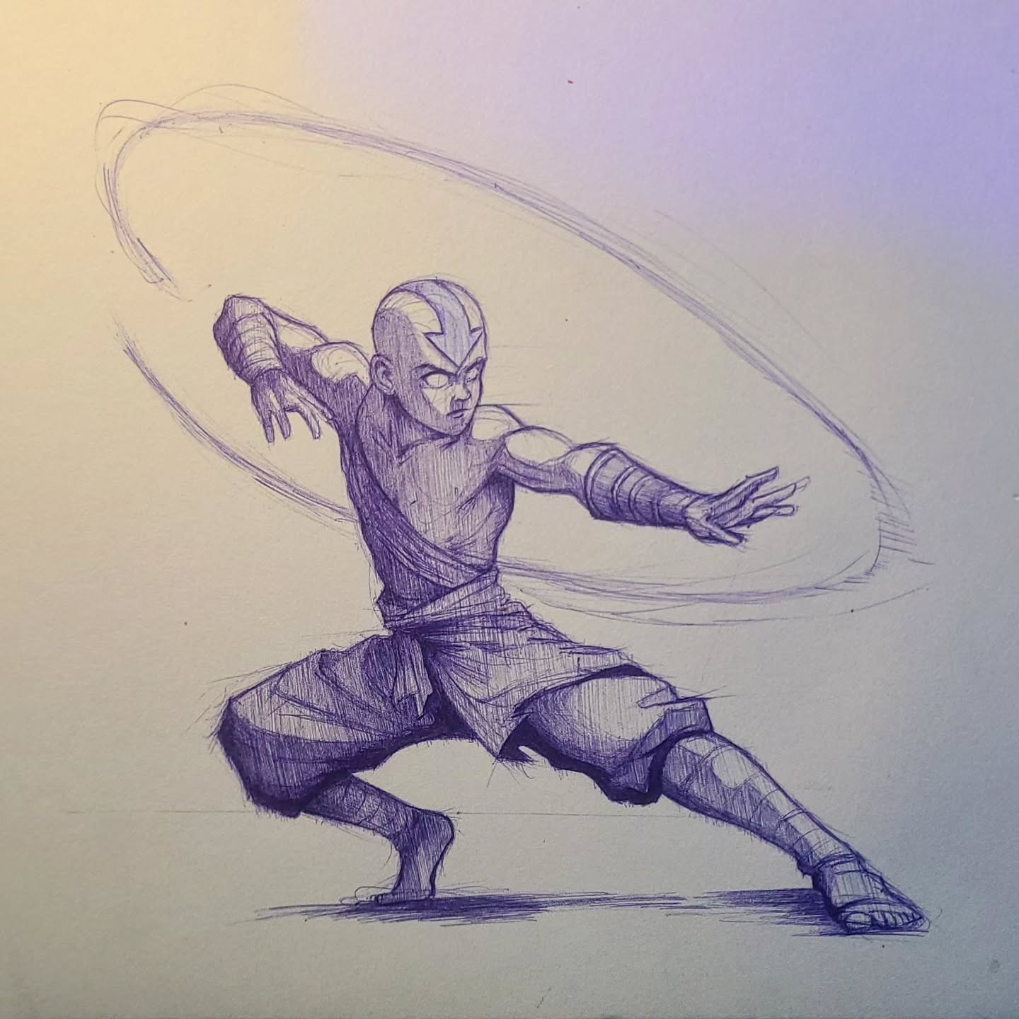 Avatar Aang by Afro Baby, featuring dynamic martial arts pose