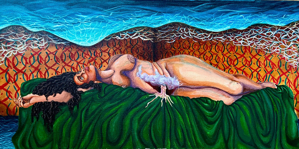 Caption Of Artwork: The feeling of self-suffocating your own potential. A form of imposter syndrome.