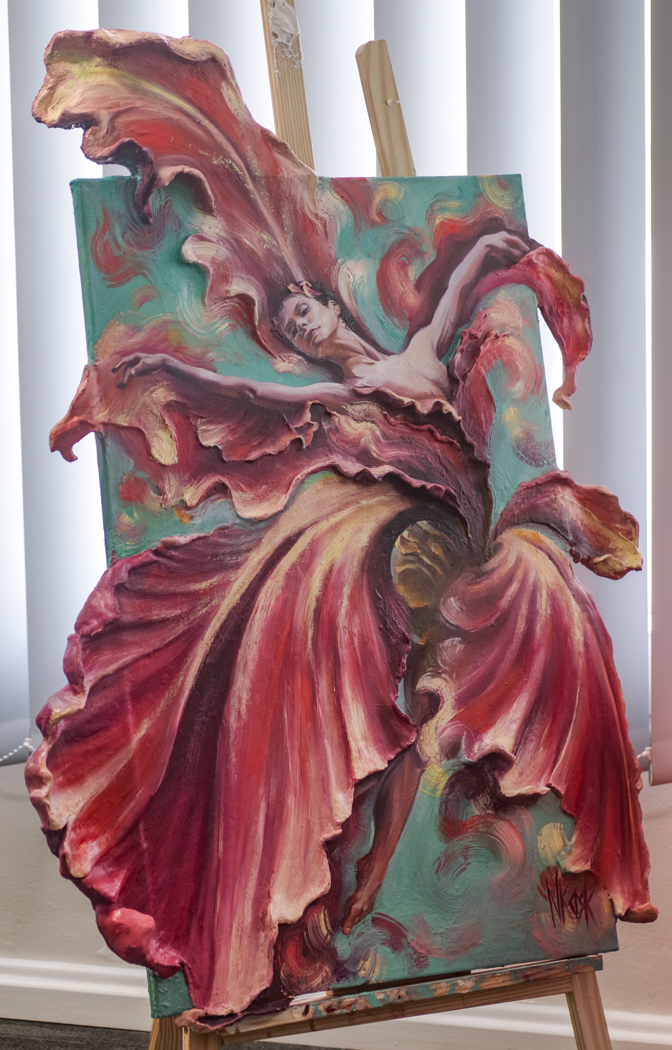 Beauty is Pain; Pain is Growth by Nikita Kask, woman and Iris flower merging