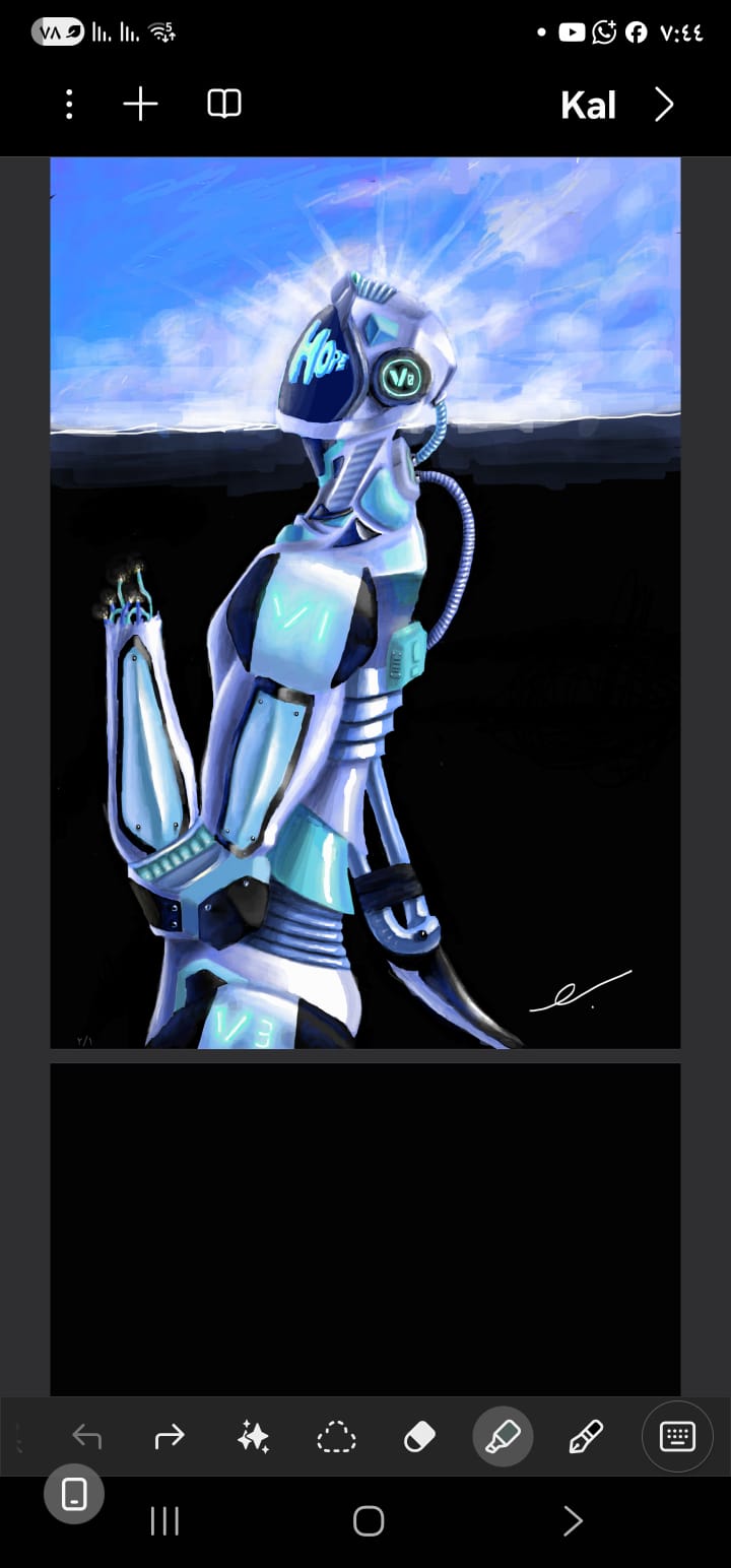 Hope by Maryam Abdulrahman Ahmed Murshed, featuring a humanoid robot with a bright blue sky